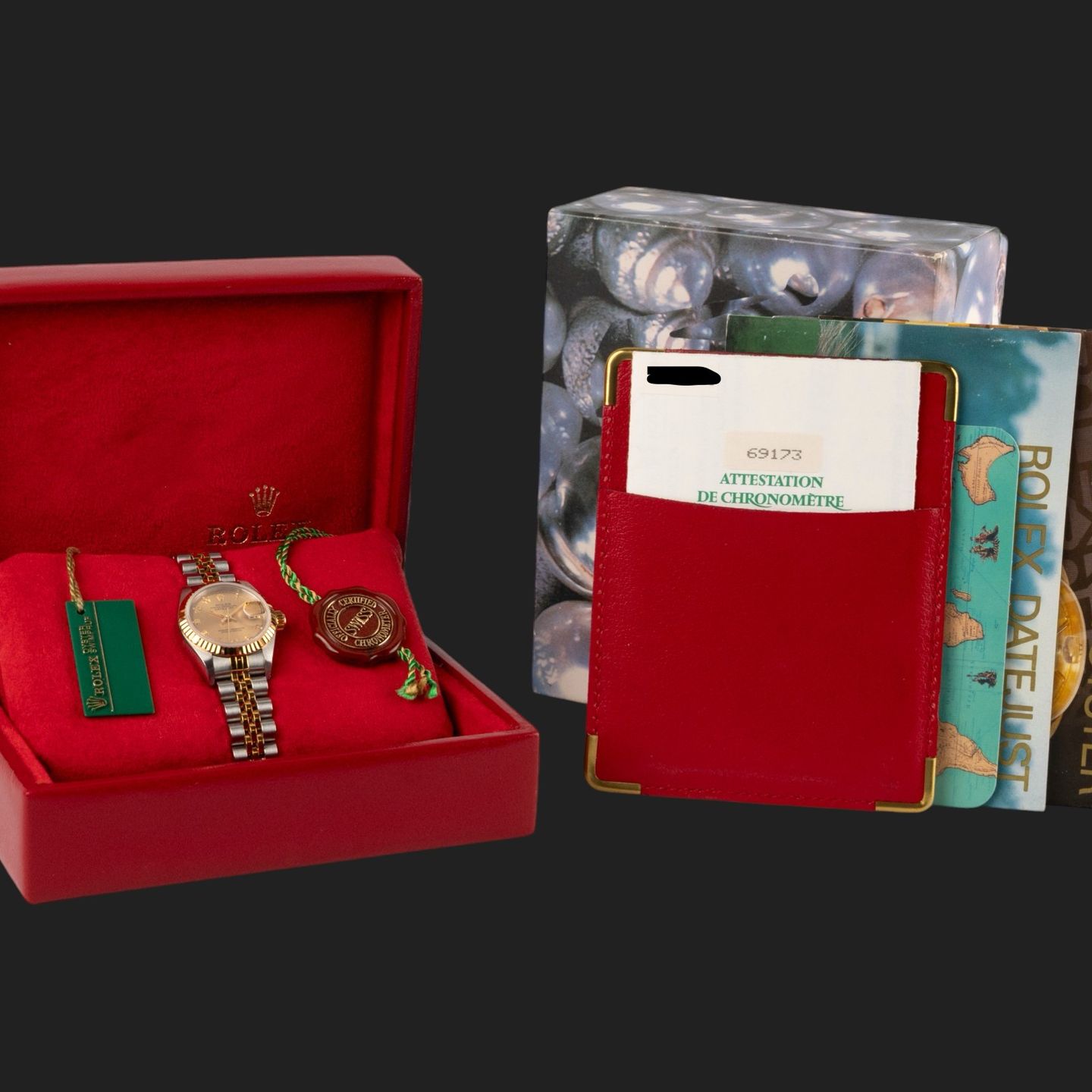 Rolex Lady-Datejust 69173 (1997) - Champagne dial 26 mm Gold/Steel case (8/8)