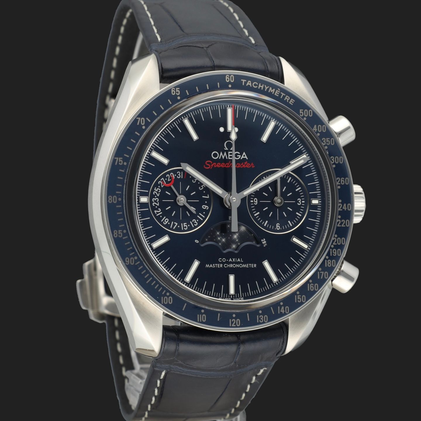 Omega Speedmaster Moonphase 304.33.44.52.03.001 (2017) - Blue dial 44 mm Steel case (4/8)