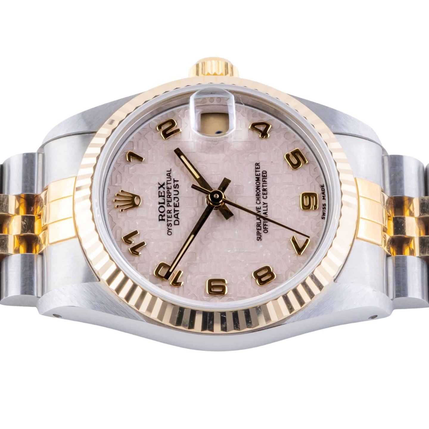 Rolex Datejust 31 68273 (1990) - Beige dial 31 mm Gold/Steel case (5/8)