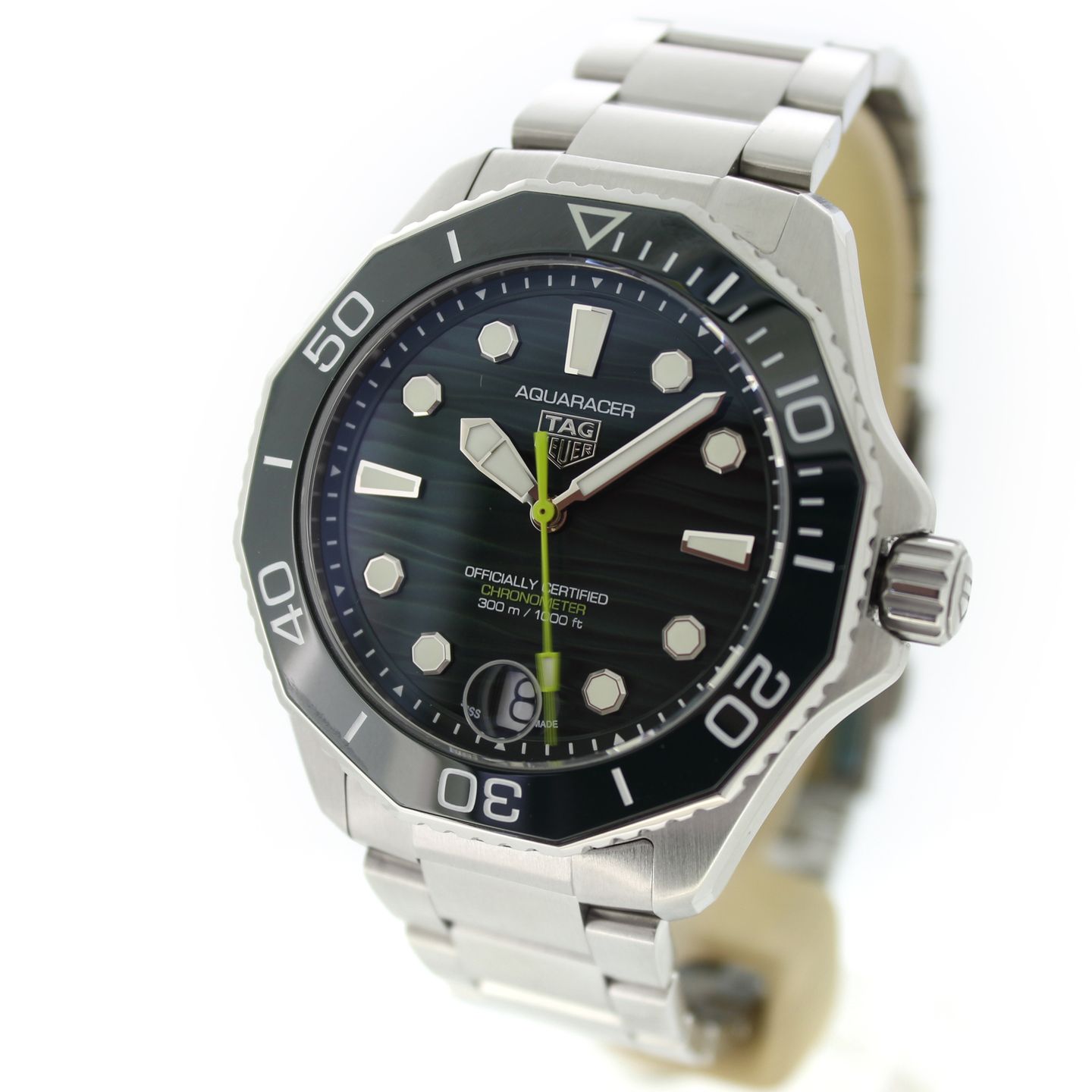 TAG Heuer Aquaracer 300M WBP5116.BA0013 (2024) - Groen wijzerplaat 42mm Staal (1/7)