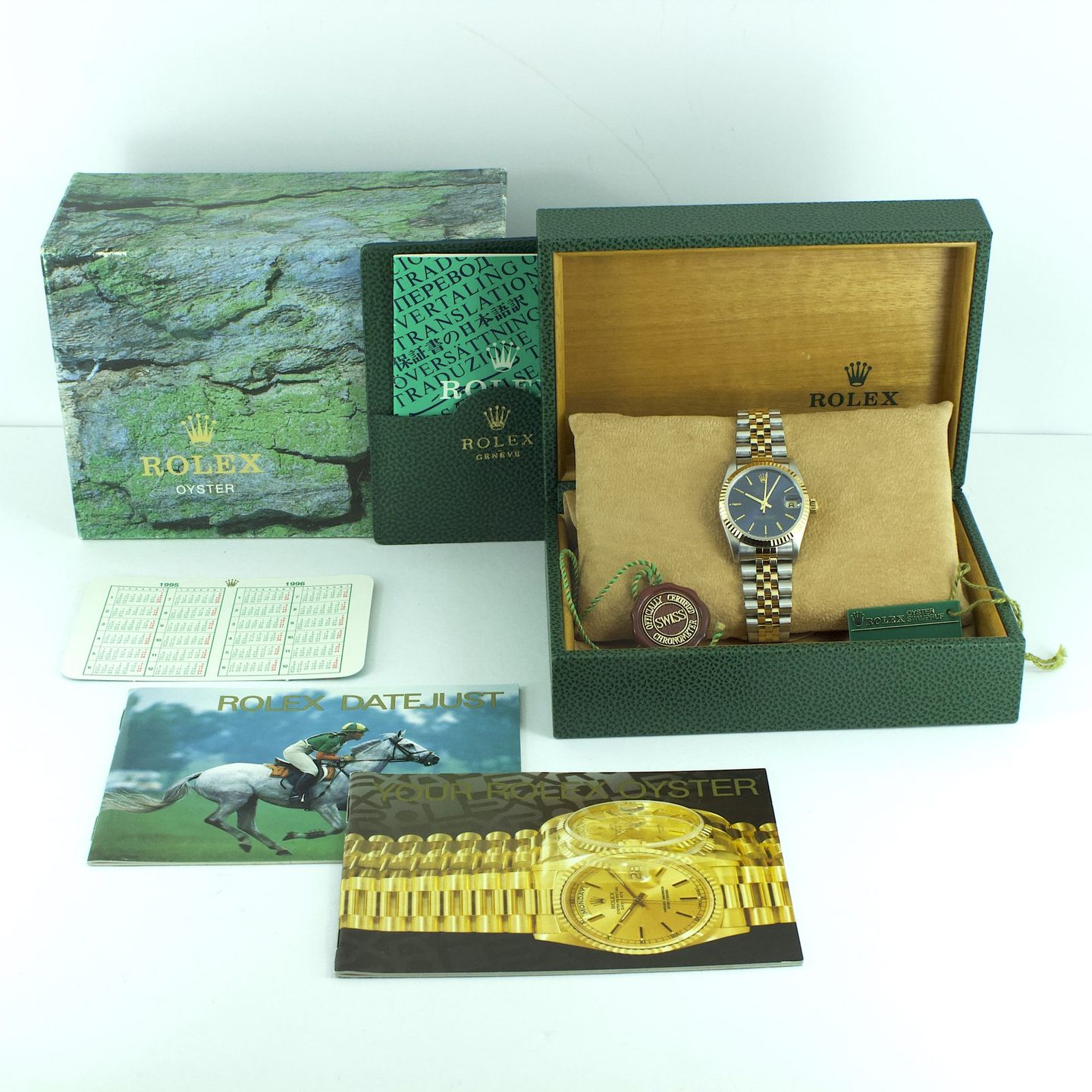 Rolex Datejust 31 68273 (1995) - Blue dial 31 mm Gold/Steel case (6/8)