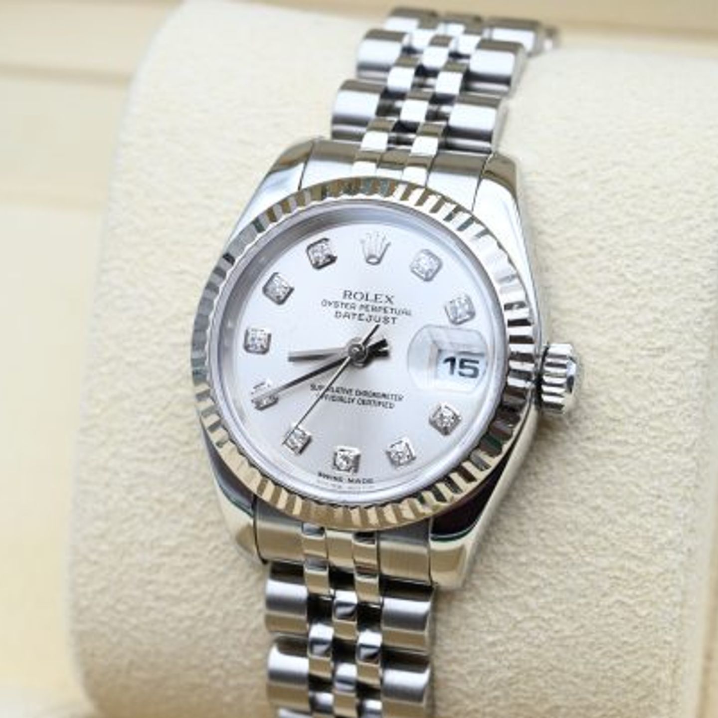 Rolex Lady-Datejust 179174 (2006) - Zilver wijzerplaat 26mm Staal (7/8)