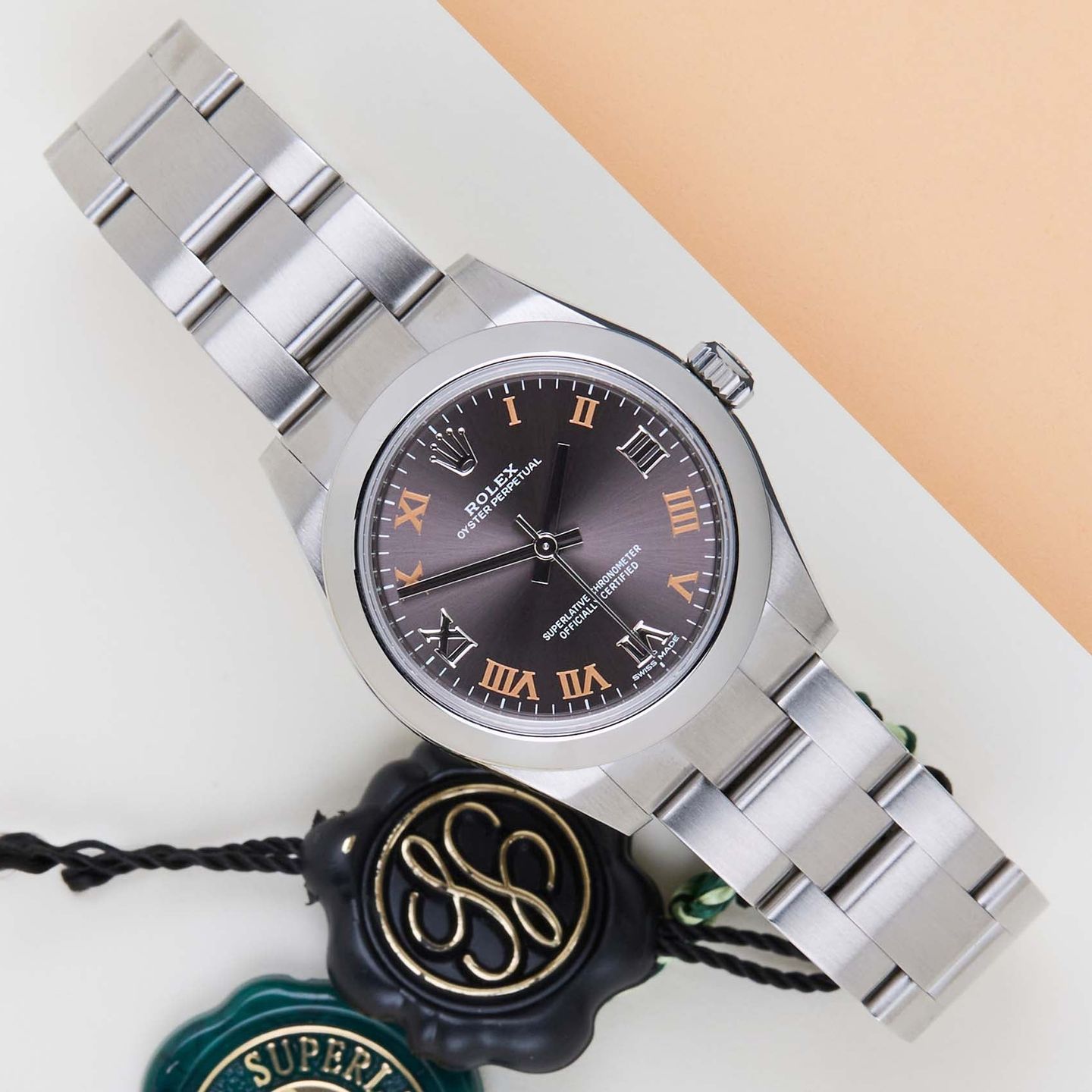 Rolex Oyster Perpetual 31 177200 (2020) - Grijs wijzerplaat 31mm Staal (1/8)