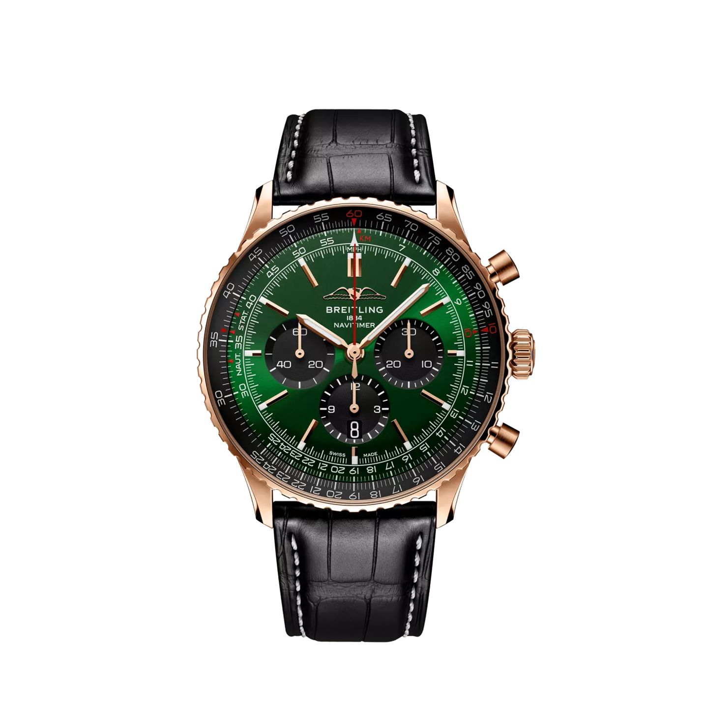 Breitling Navitimer 1 B01 Chronograph RB0137241L1P1 (2024) - Green dial 46 mm Red Gold case (1/1)