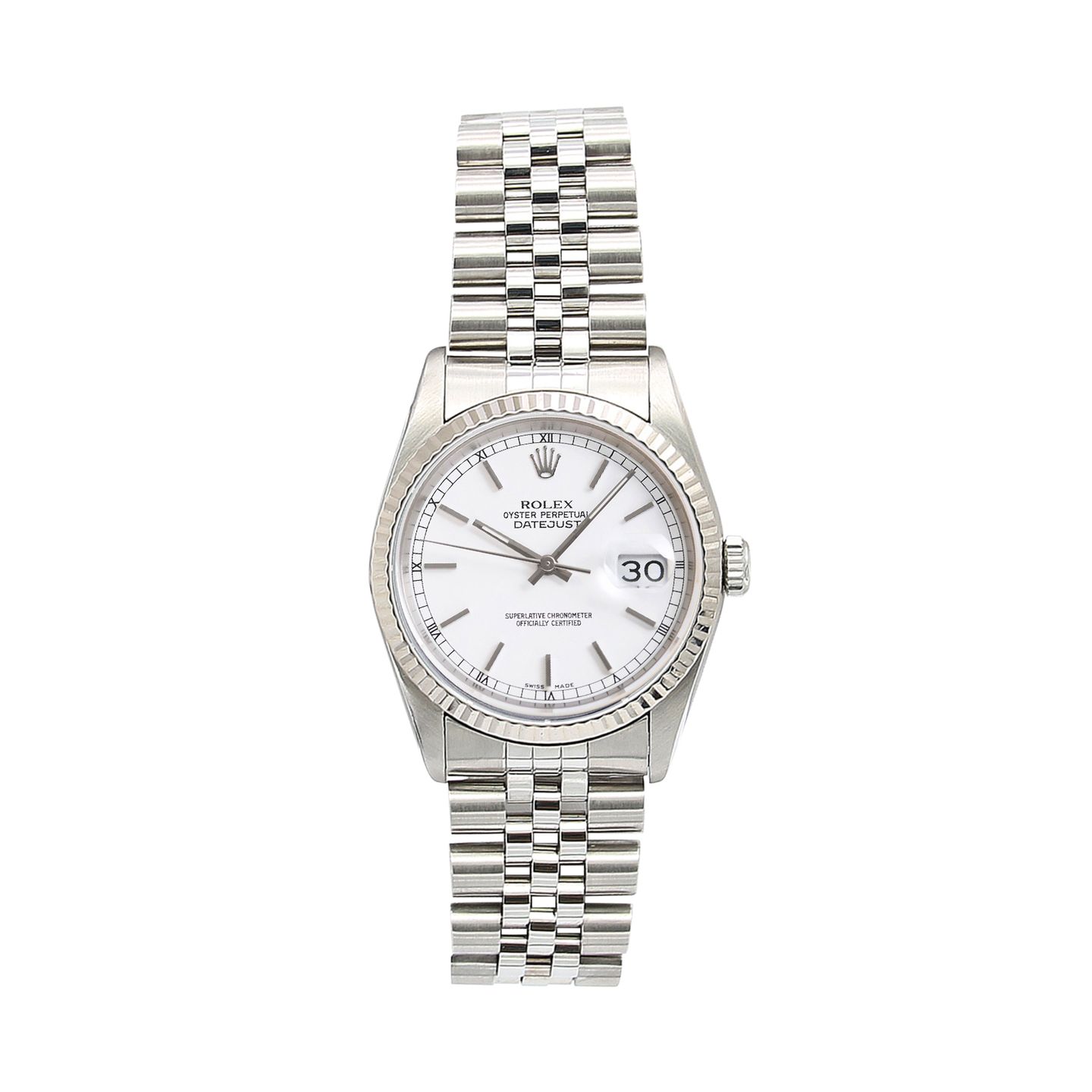 Rolex Datejust 36 16234 (Onbekend (willekeurig serienummer)) - Wit wijzerplaat 36mm Staal (1/8)