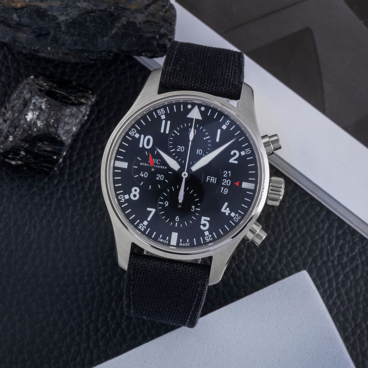 IWC Pilot Chronograph IW377701 (2014) - Black dial 43 mm Steel case (1/8)