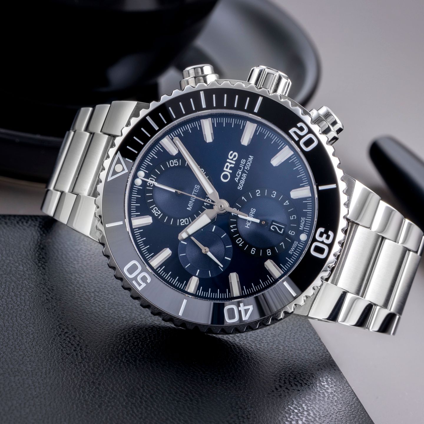 Oris Aquis Chronograph 01 774 7743 4155-07 8 24 05PEB (Onbekend (willekeurig serienummer)) - Blauw wijzerplaat 46mm Staal (2/8)