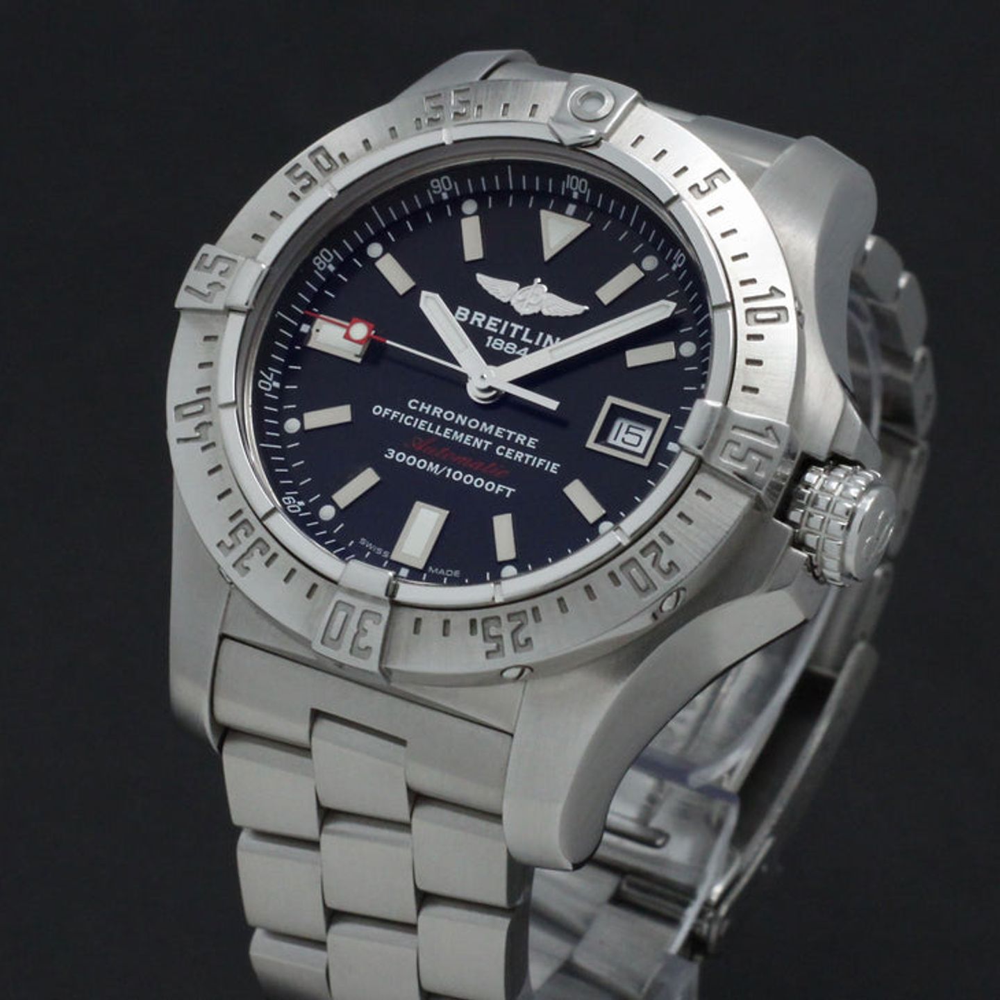 Breitling Avenger Seawolf A17330 (2011) - Zwart wijzerplaat 45mm Staal (7/7)