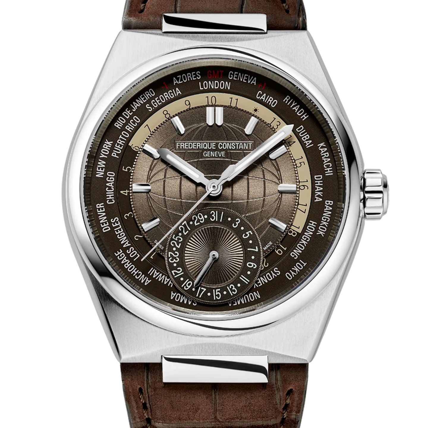 Frederique Constant Manufacture Worldtimer FC-718C4NH6 (2024) - Brown dial 41 mm Steel case (2/2)