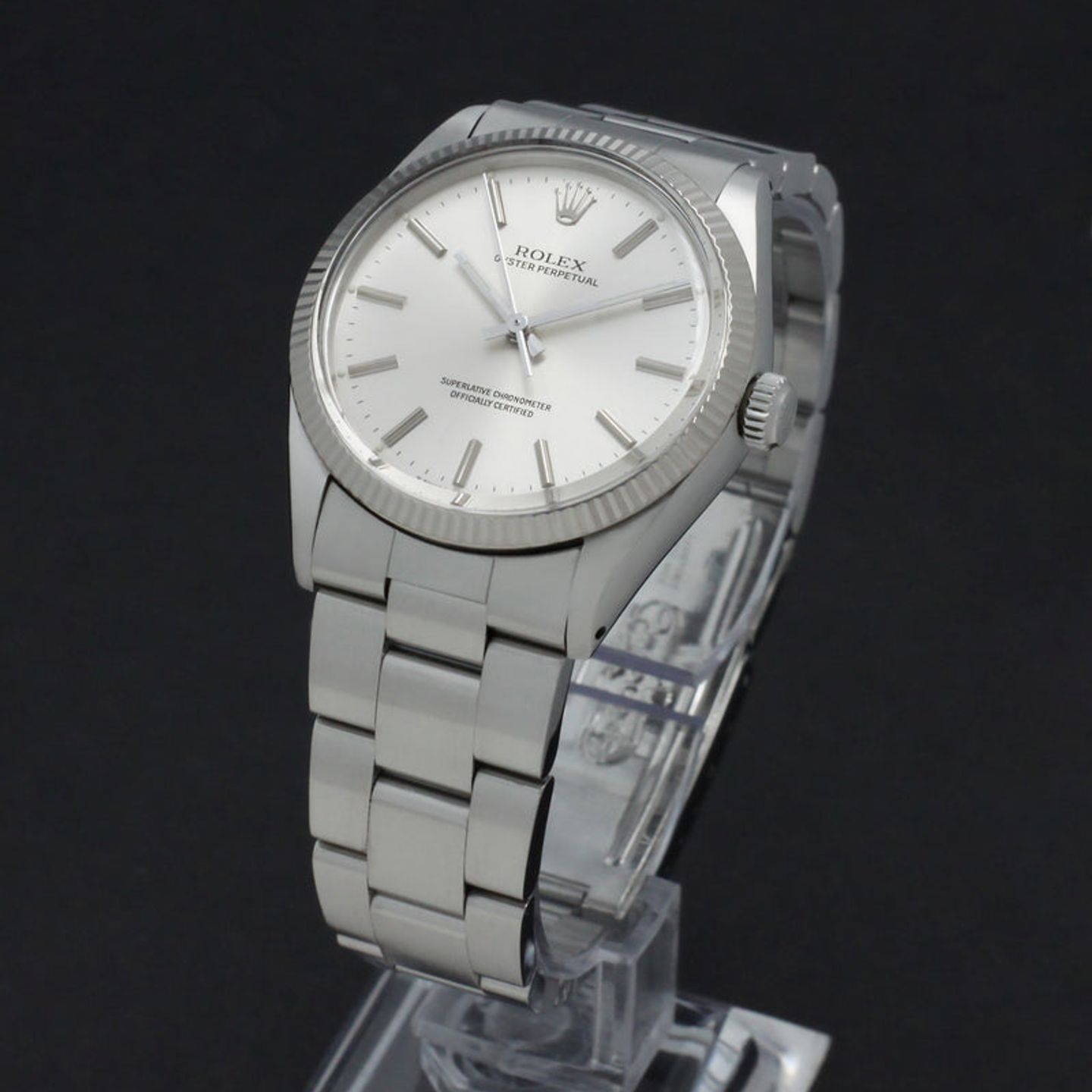 Rolex Oyster Perpetual 1005 (1997) - Zilver wijzerplaat 34mm Staal (5/7)