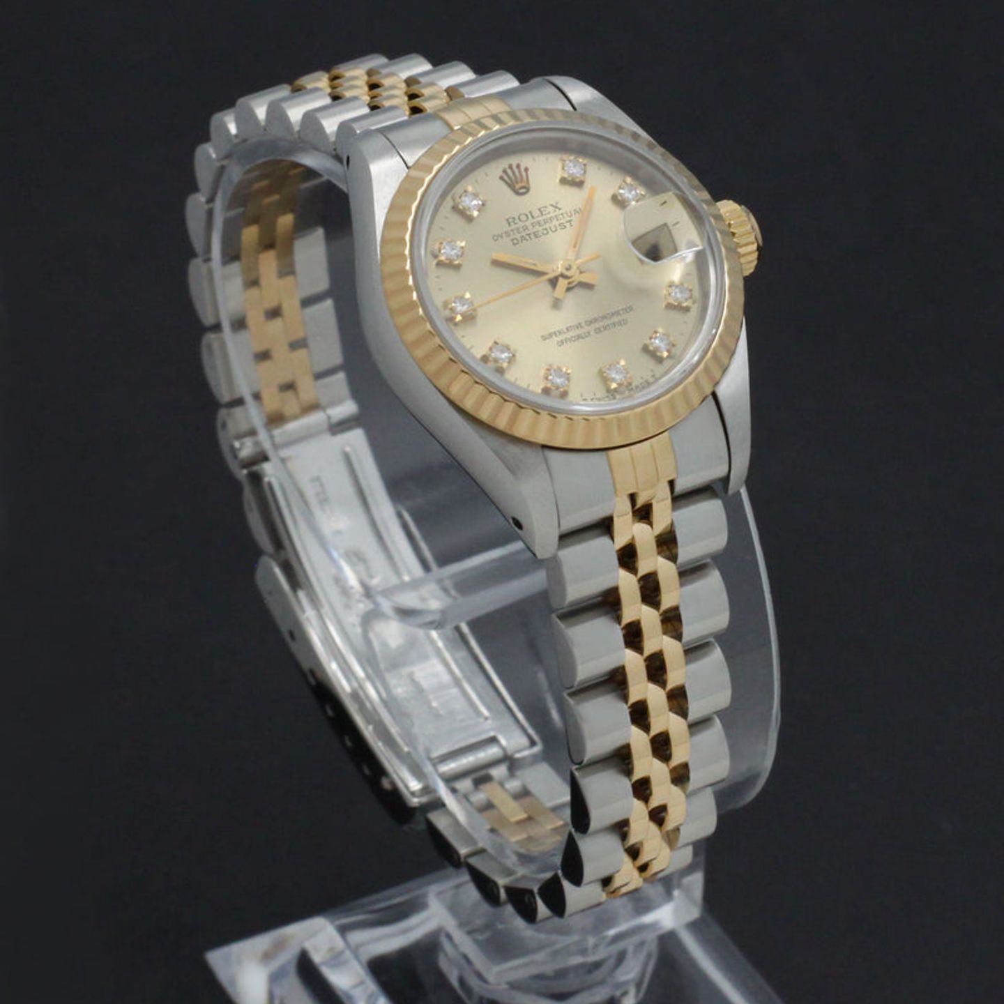 Rolex Lady-Datejust 69173 (1989) - Gold dial 26 mm Gold/Steel case (4/7)