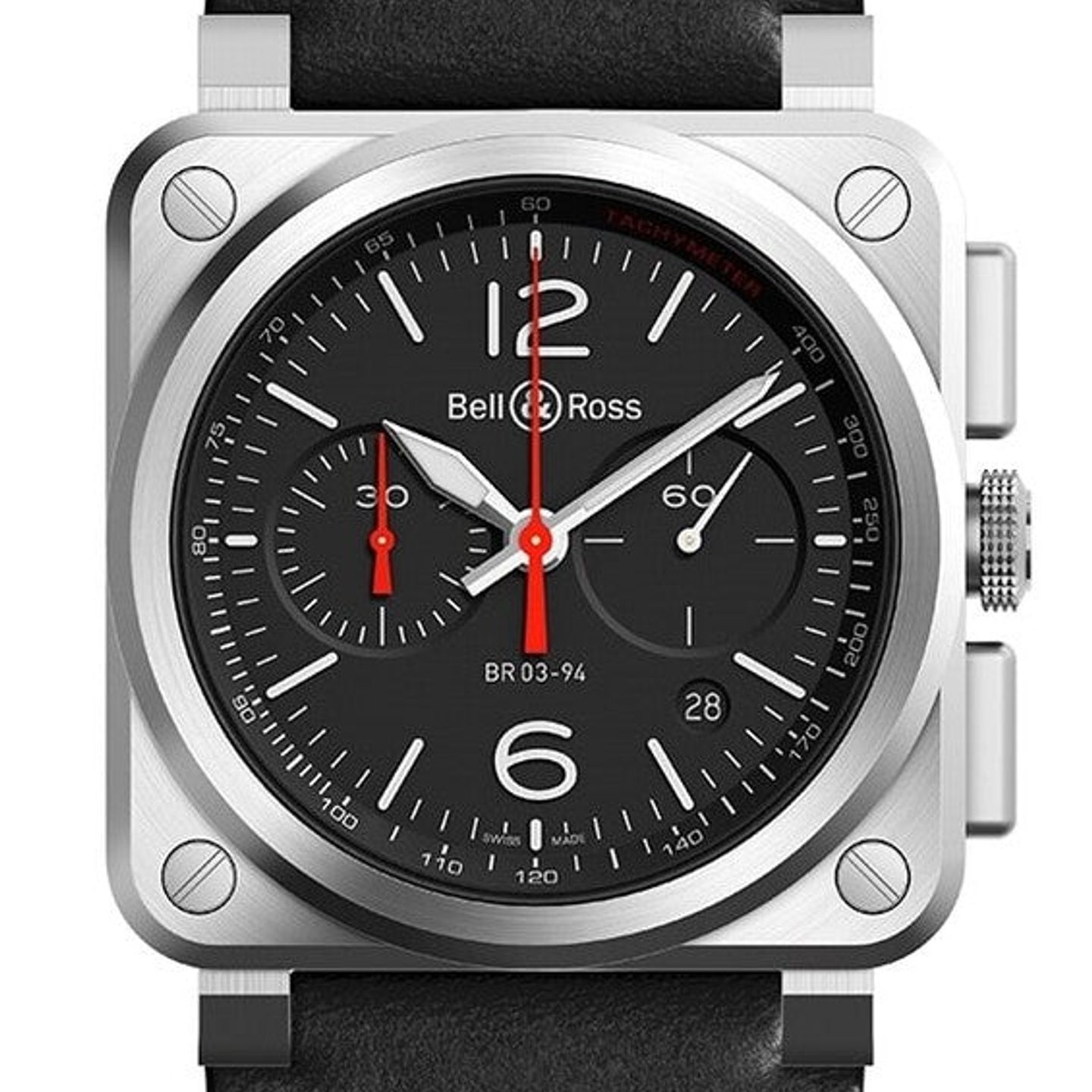 Bell & Ross BR 03-94 Chronographe BR0394-BLC-ST/SCA (2025) - Zwart wijzerplaat 43mm Staal (1/1)