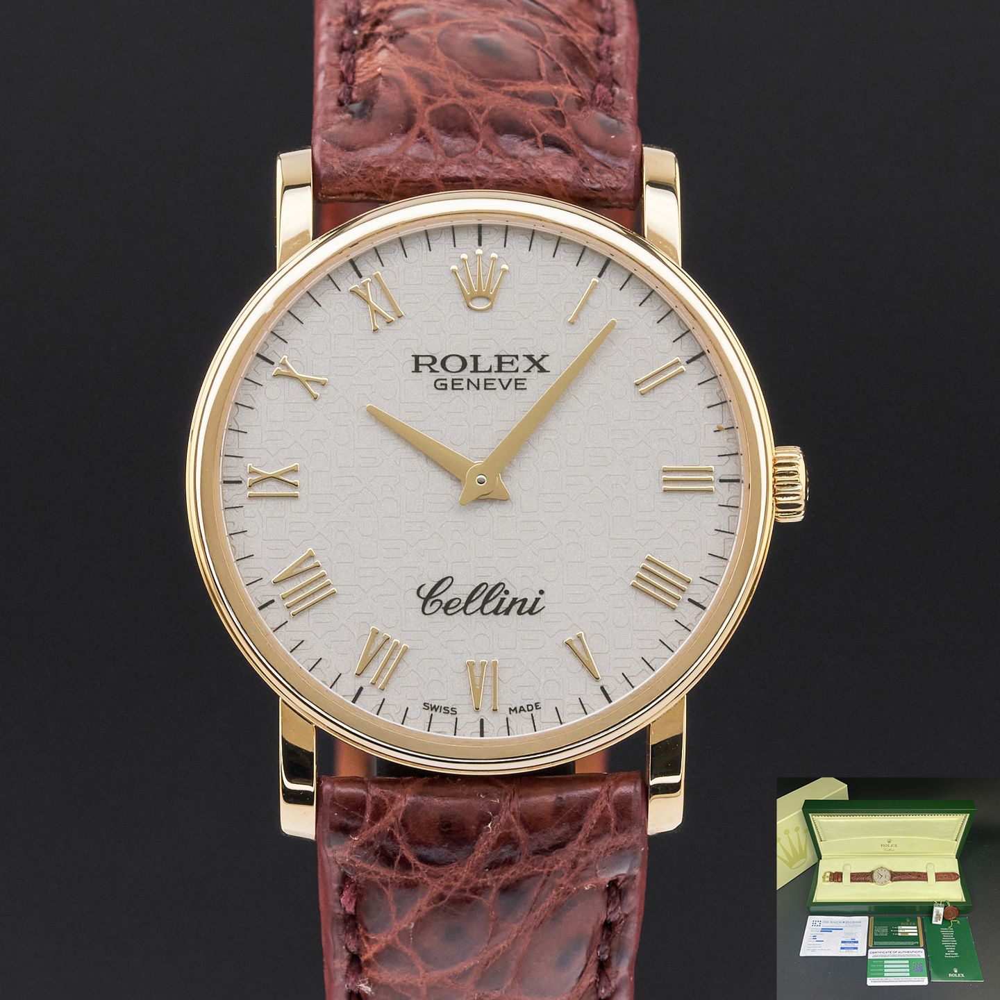 Rolex Cellini Time 5115 (2012) - Silver dial 32 mm Yellow Gold case (1/8)