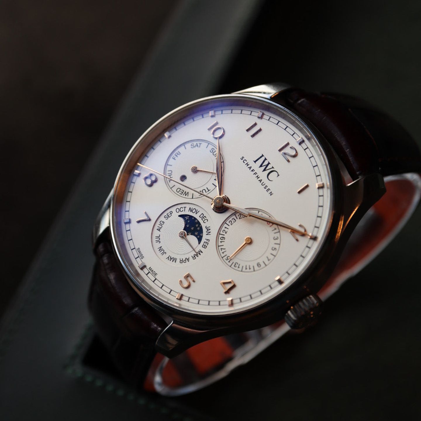 IWC Portuguese Perpetual Calendar IW344203 (Onbekend (willekeurig serienummer)) - Zilver wijzerplaat 42mm Staal (2/8)