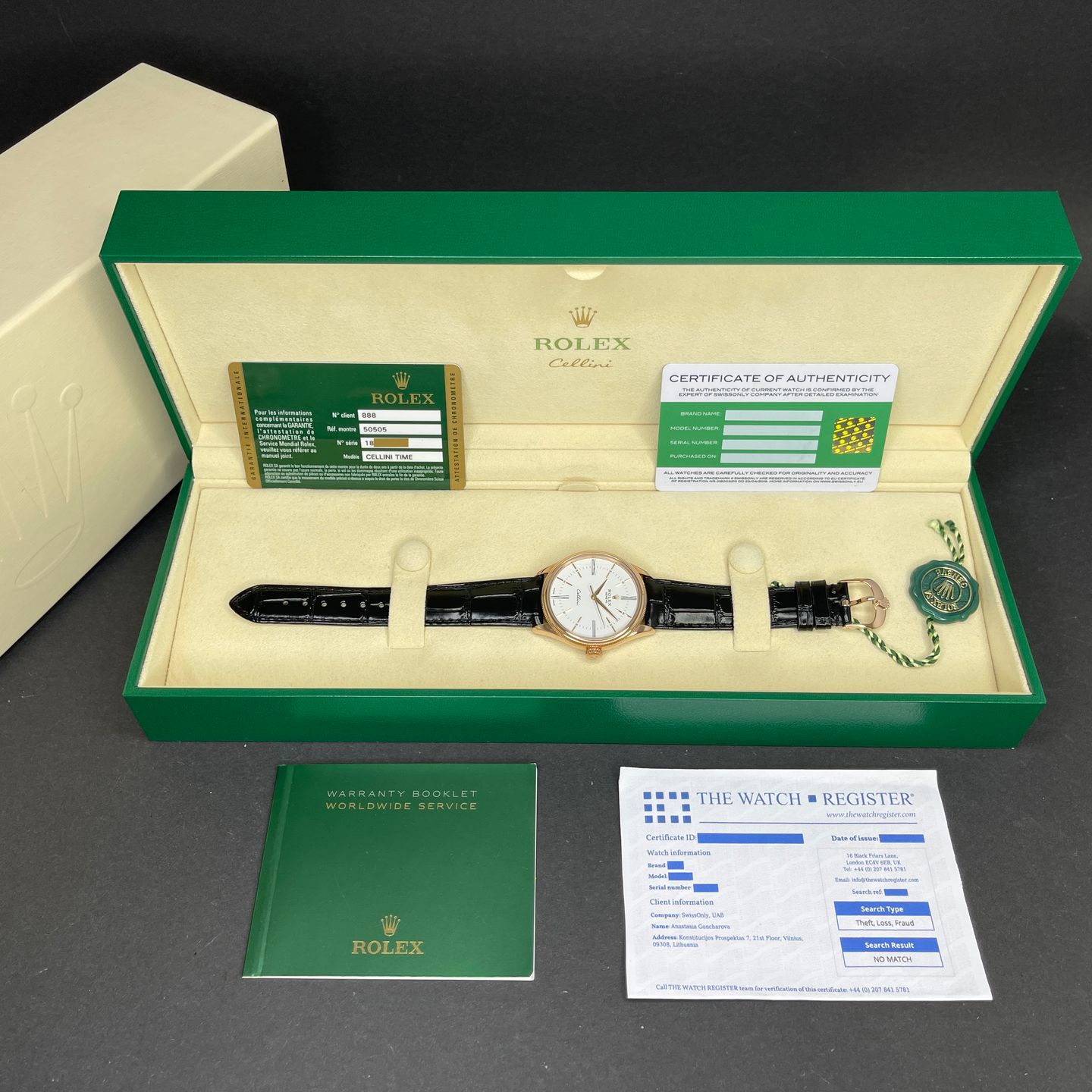 Rolex Cellini Time 50505 (2015) - Silver dial 39 mm Rose Gold case (3/8)