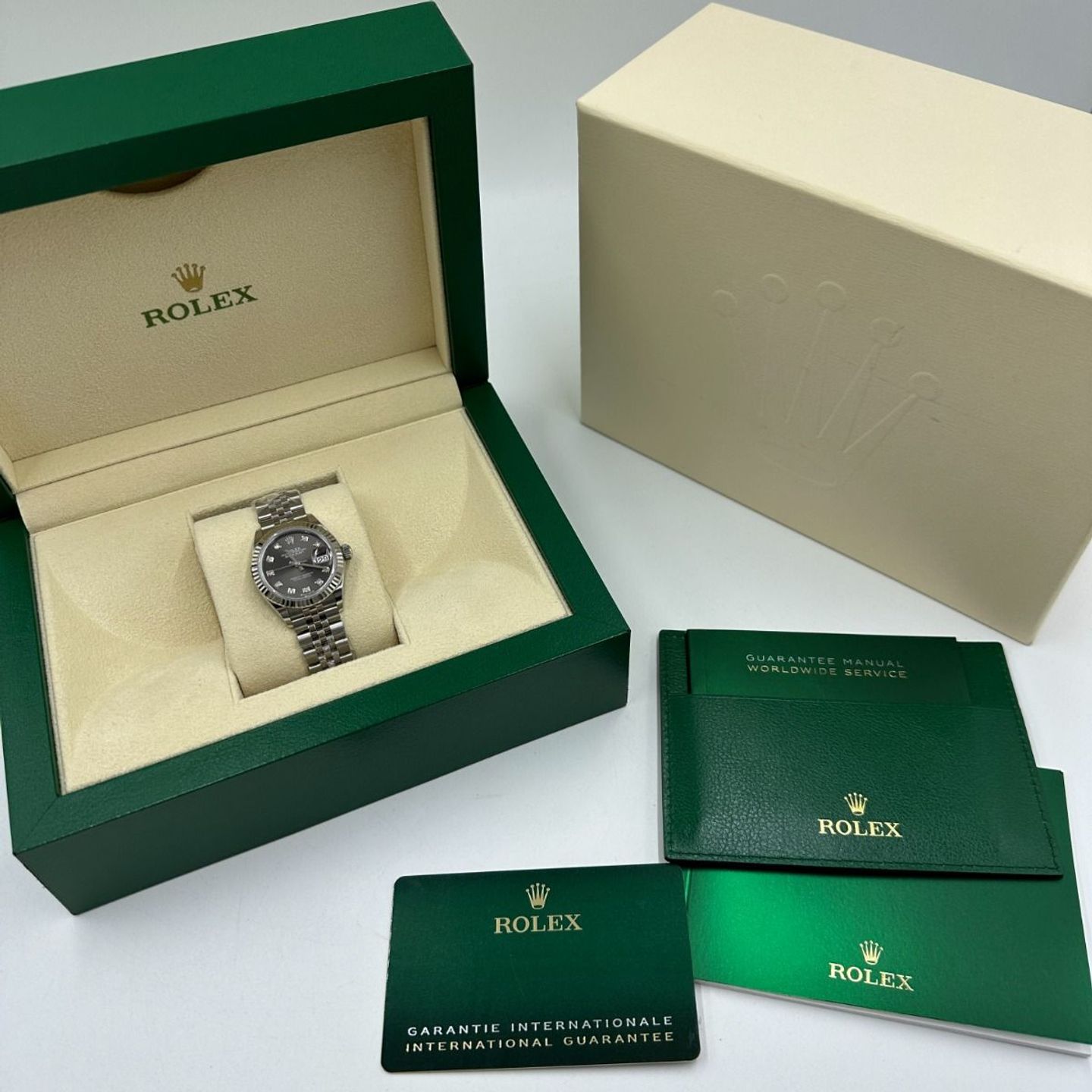 Rolex Lady-Datejust 279174 (2024) - Grey dial 28 mm Steel case (2/8)