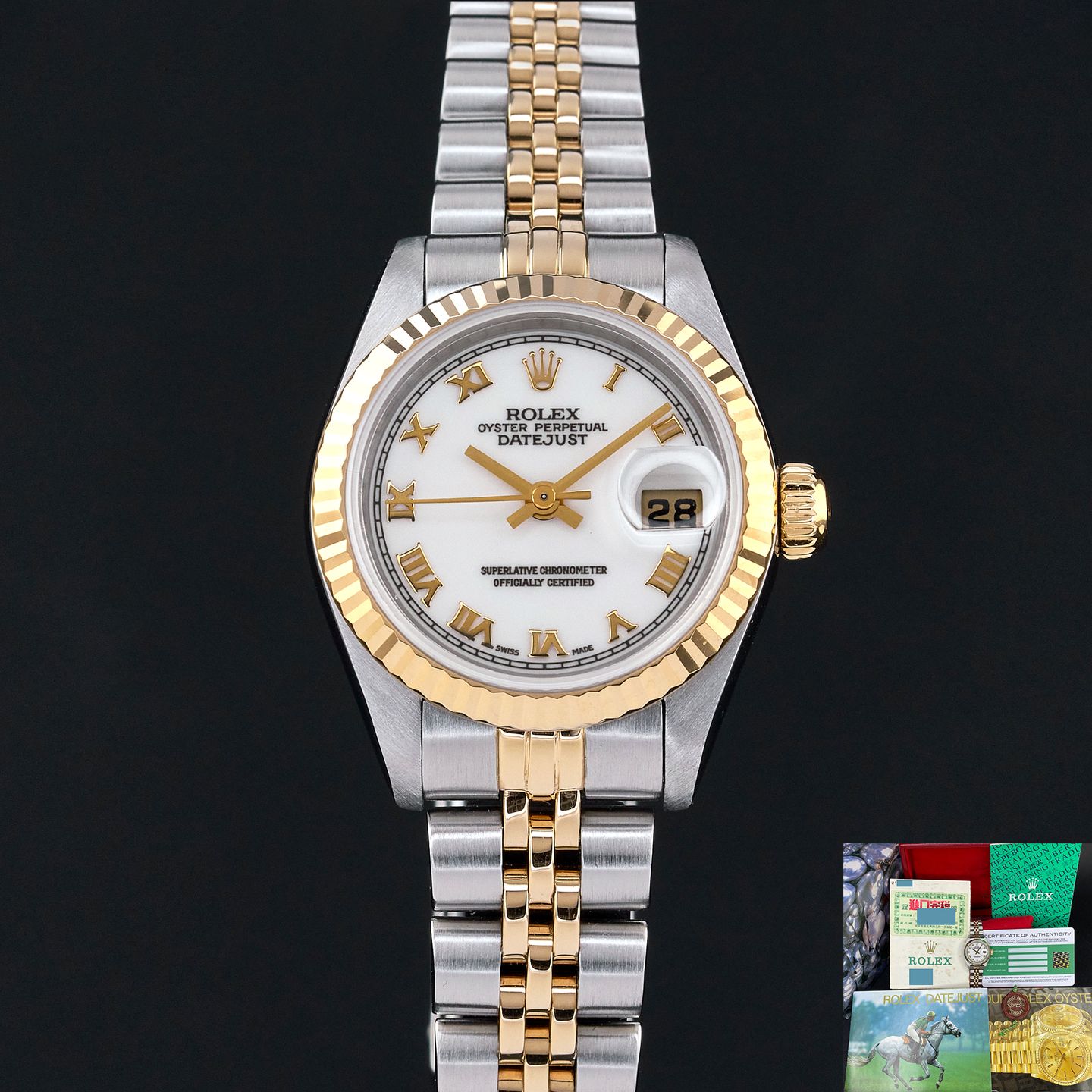 Rolex Lady-Datejust 69173 (1995) - 26mm Goud/Staal (1/8)
