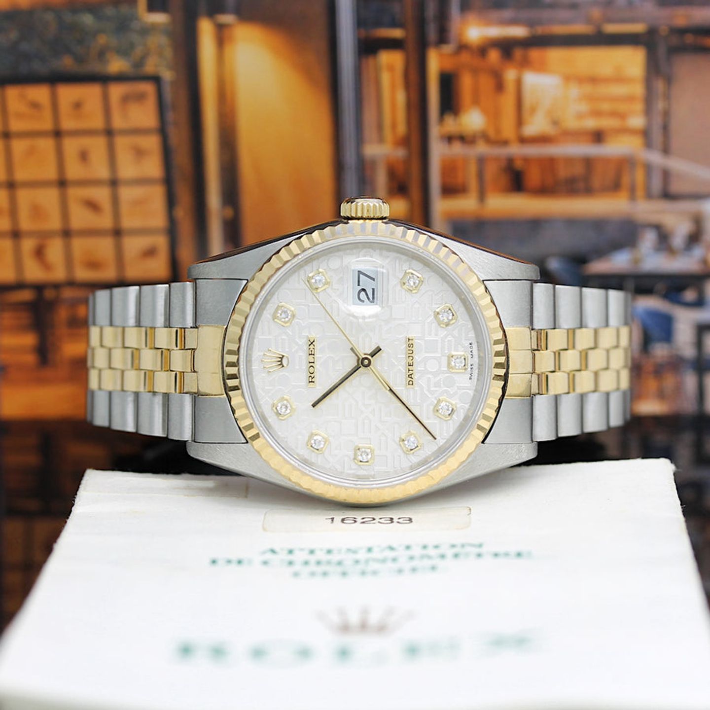 Rolex Datejust 36 16233 (1998) - Silver dial 36 mm Gold/Steel case (1/8)