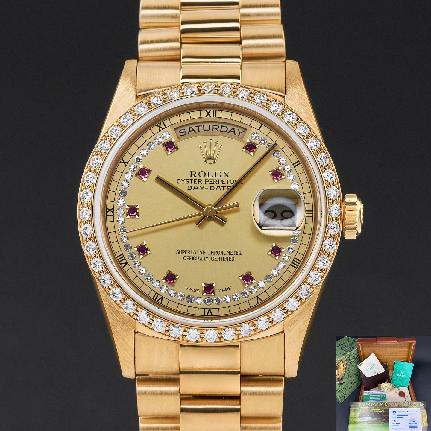Rolex Day-Date 36 18348 (1993) - Champagne dial 36 mm Yellow Gold case (1/8)