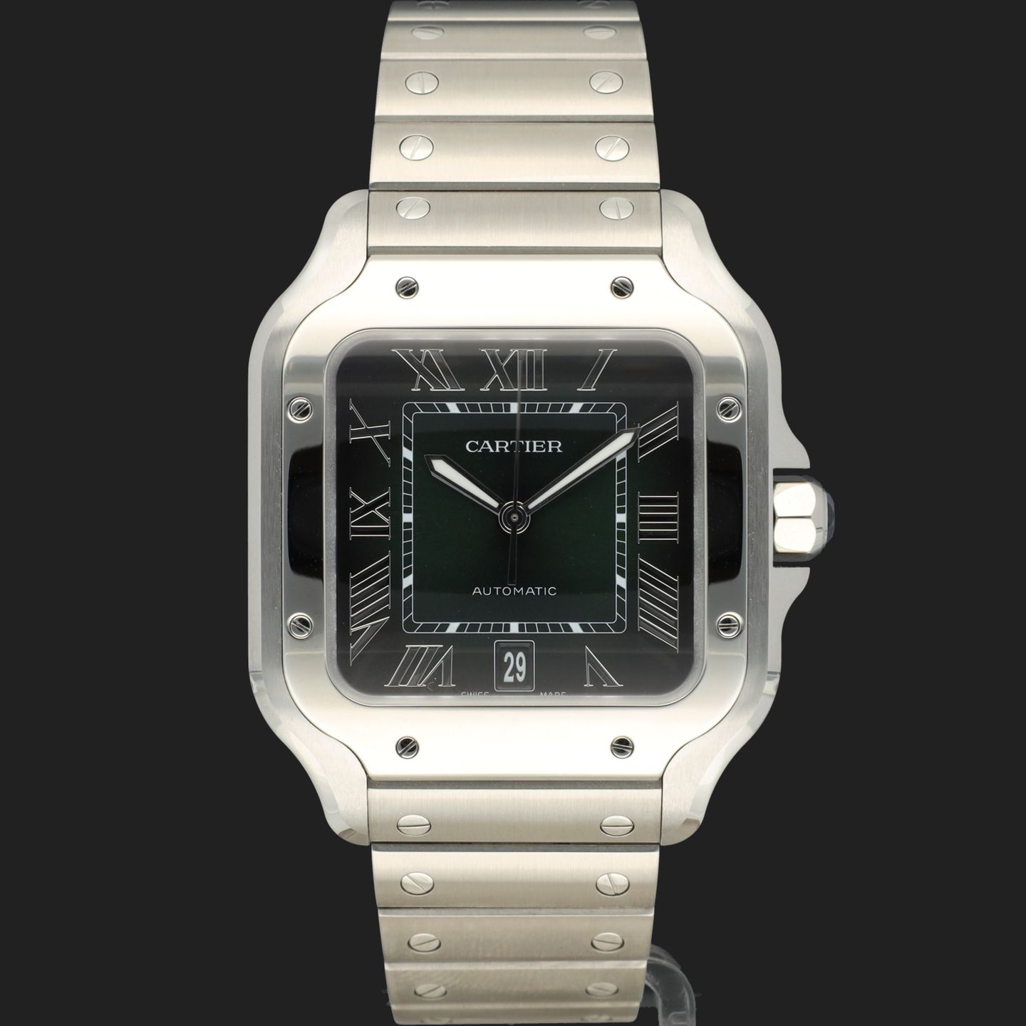 Cartier Santos WSSA0062 (2023) - Groen wijzerplaat 40mm Staal (3/8)