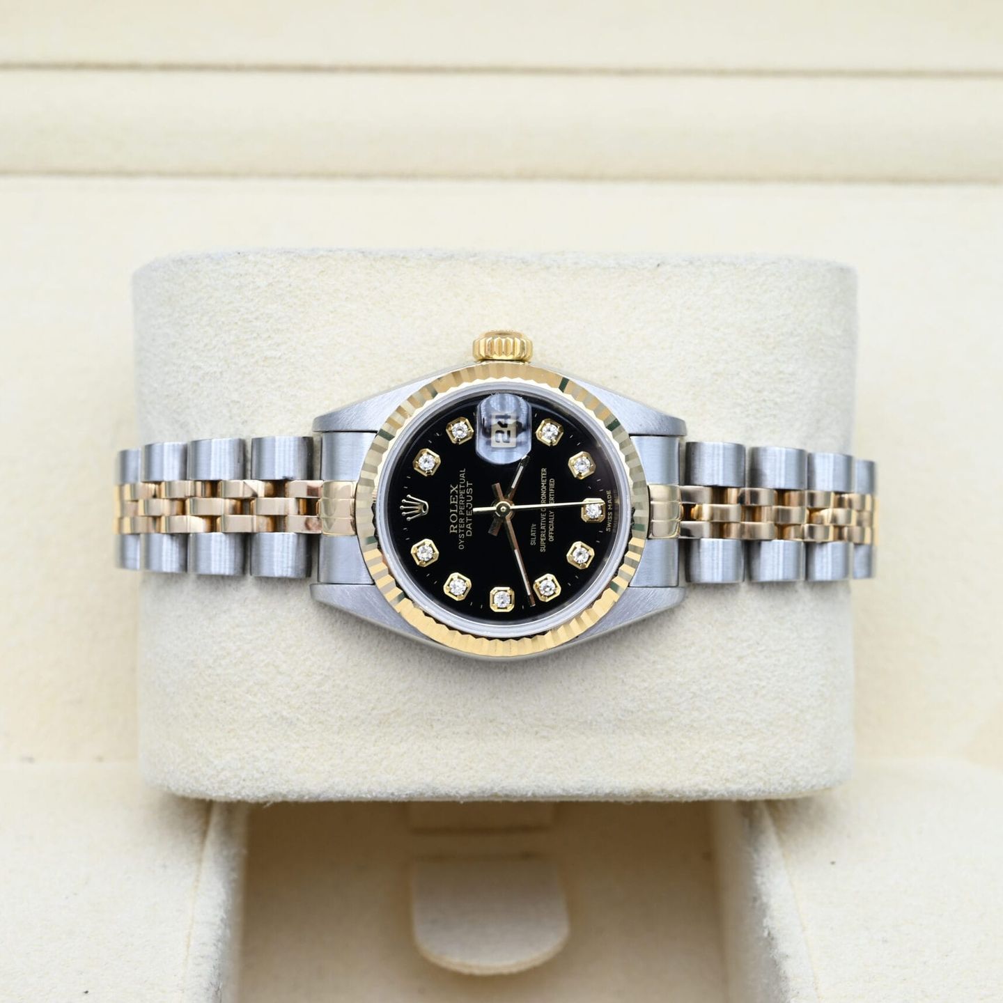 Rolex Lady-Datejust 79173 (2001) - Zwart wijzerplaat 26mm Goud/Staal (5/6)