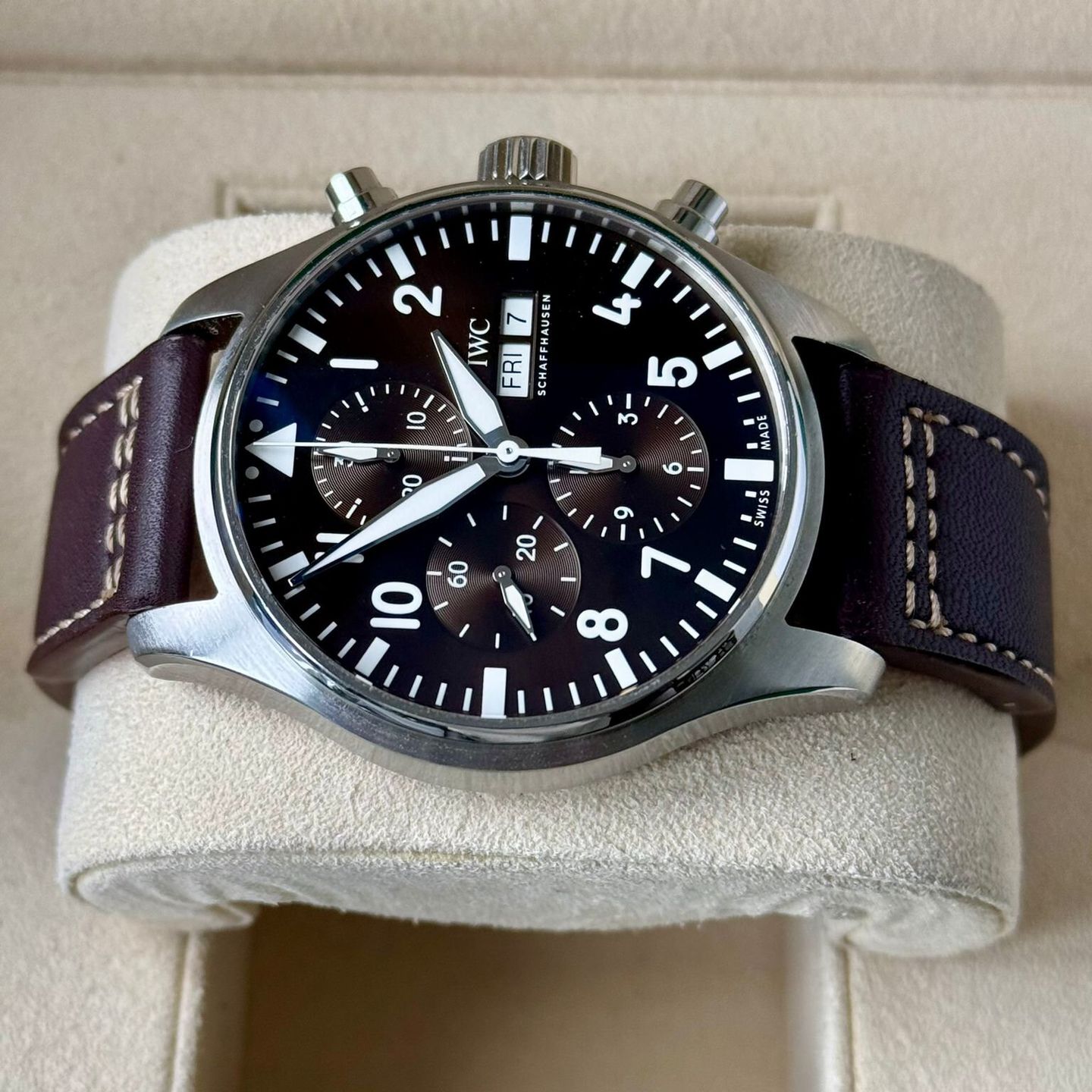 IWC Pilot Chronograph IW377713 (2021) - Brown dial 43 mm Steel case (5/7)