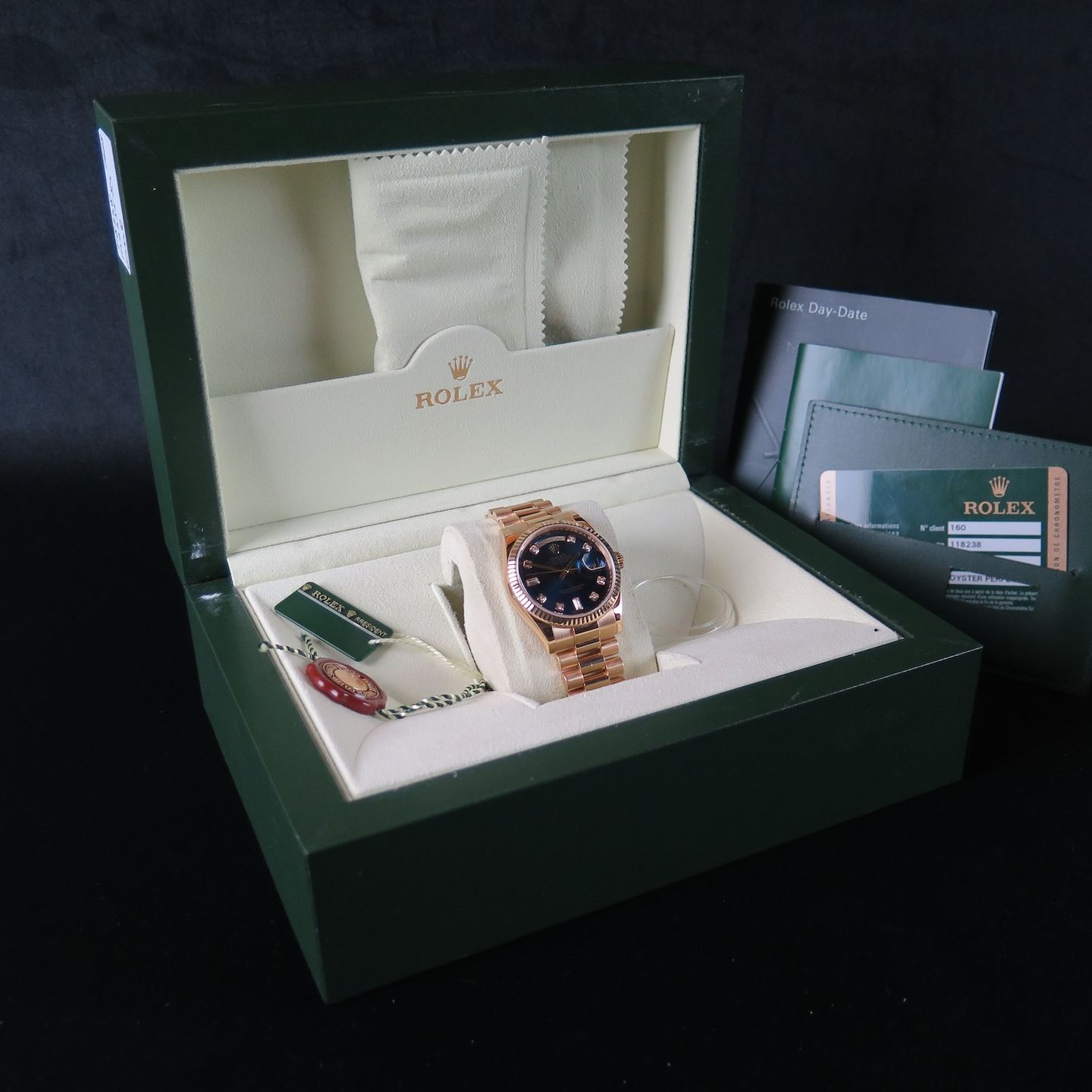 Rolex Day-Date 36 118238 (2008) - Blue dial 36 mm Yellow Gold case (8/8)