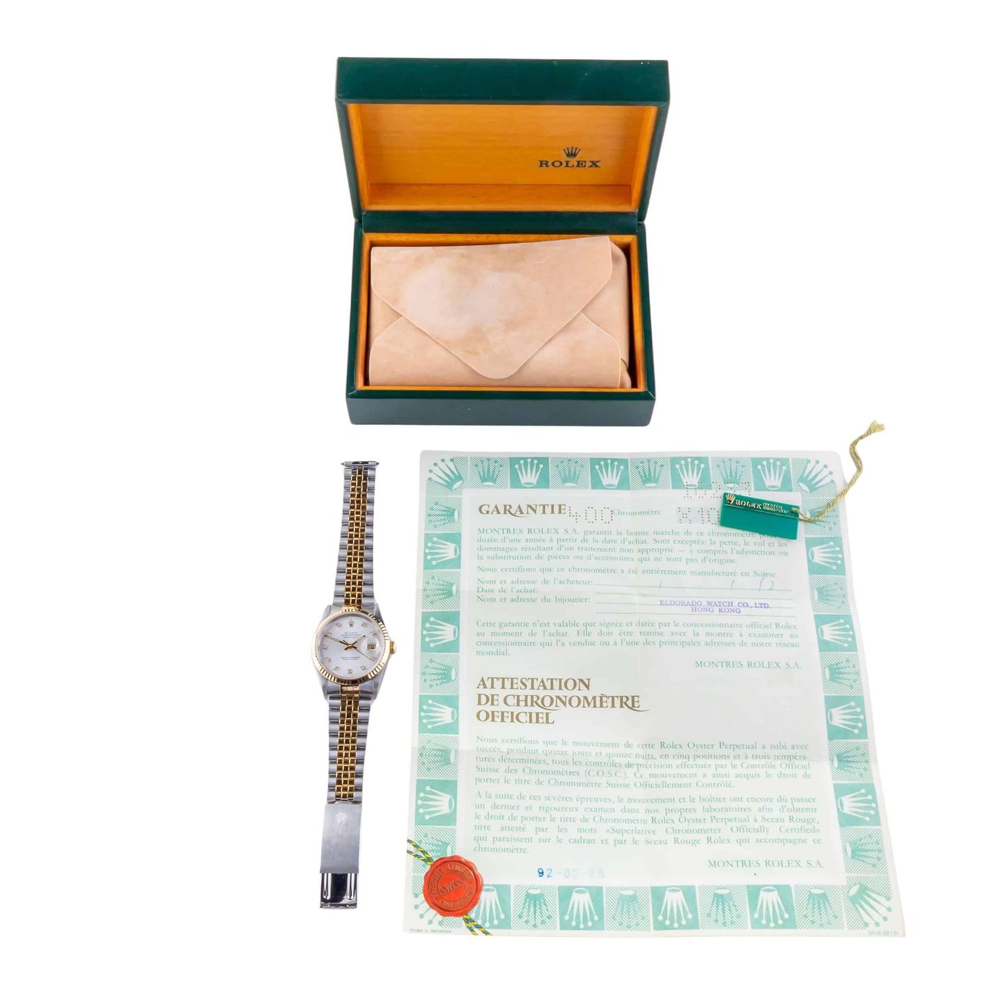 Rolex Datejust 36 16233 (1991) - White dial 36 mm Gold/Steel case (8/8)