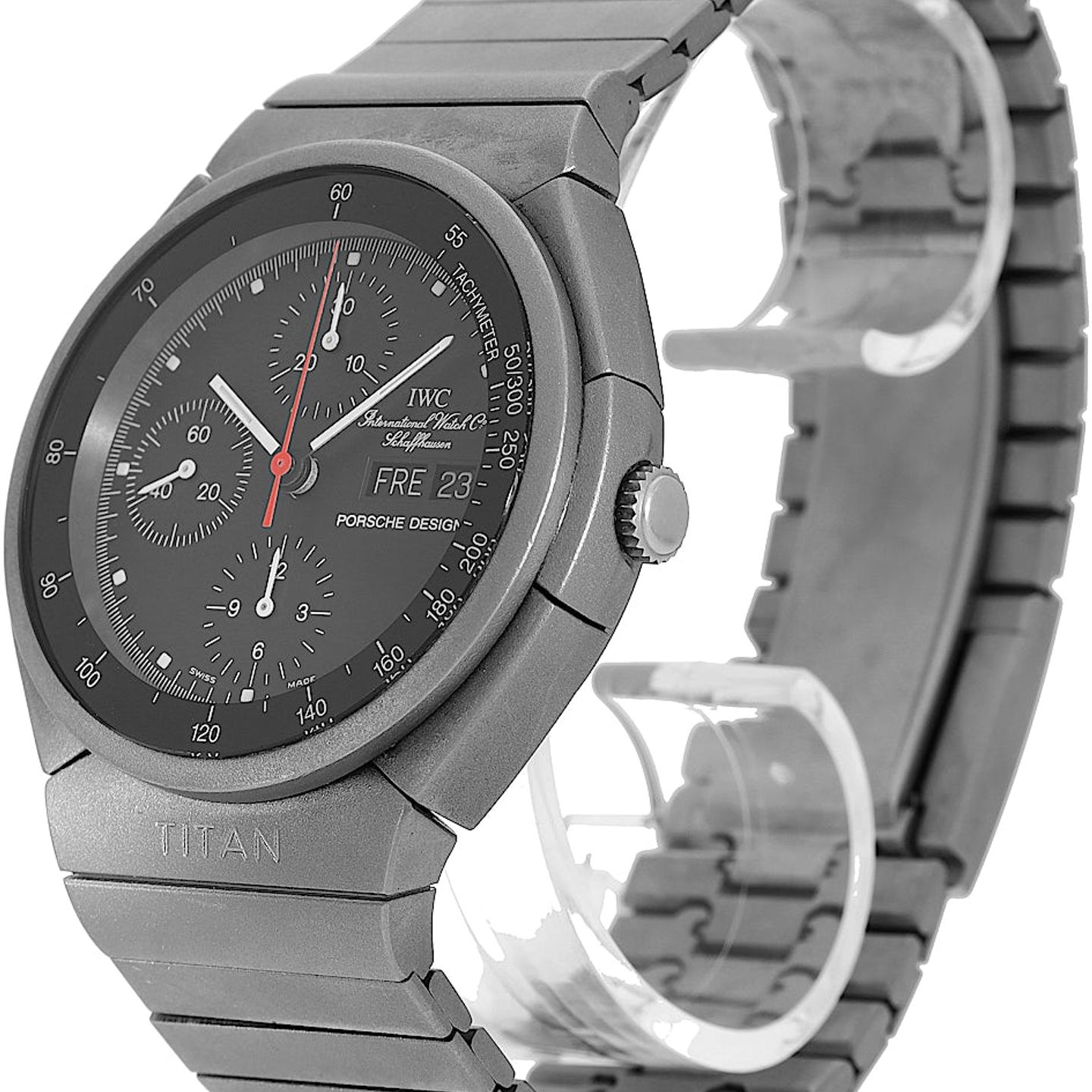 IWC Porsche Design IW3700 (1989) - Zwart wijzerplaat 42mm Titanium (3/5)