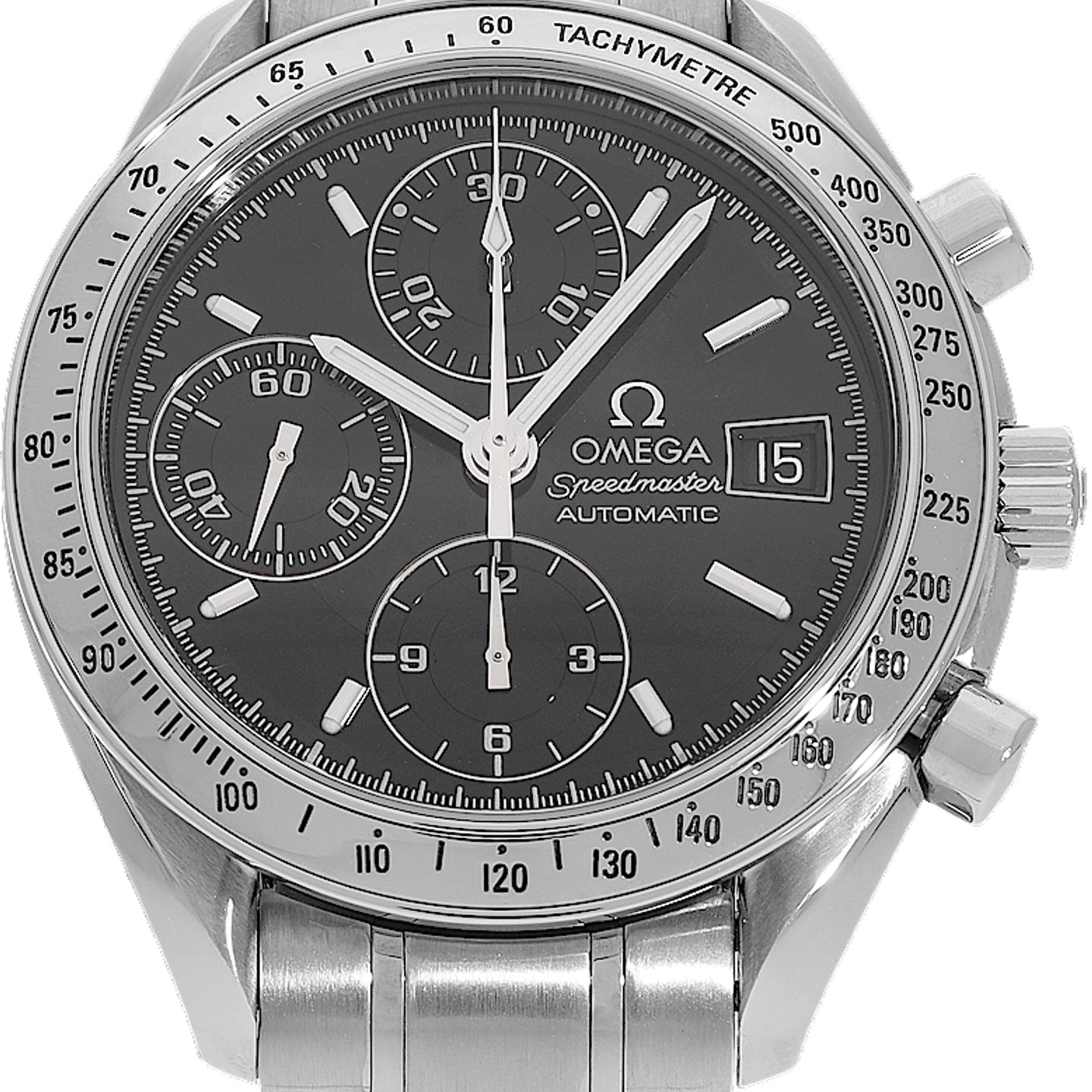 Omega Speedmaster Date 3513.50.00 (2003) - Zwart wijzerplaat 39mm Staal (2/5)