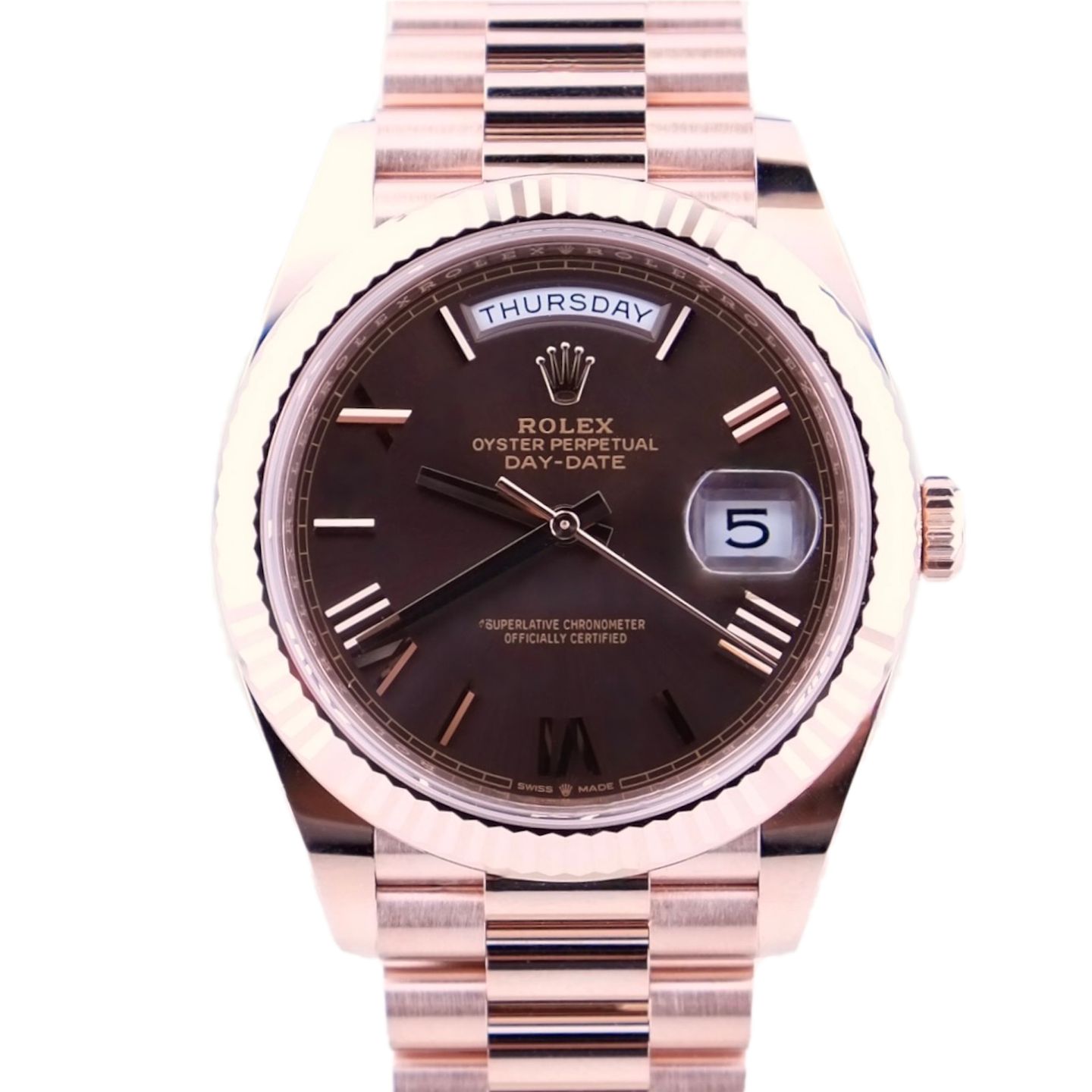 Rolex Day-Date 40 228235 (2024) - Brown dial 40 mm Rose Gold case (1/6)