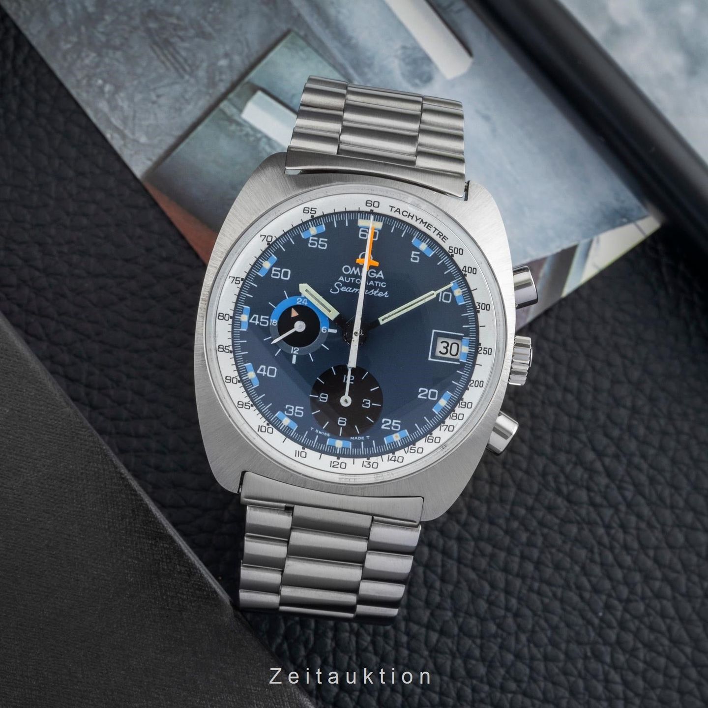 Omega Seamaster ST 176.007 (1971) - Blauw wijzerplaat 38mm Staal (3/8)