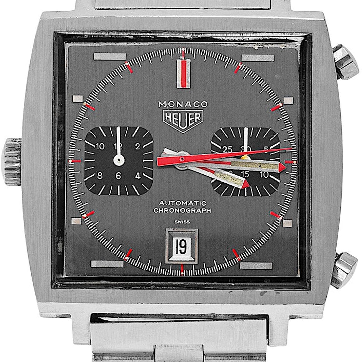 TAG Heuer Monaco 1133G (1975) - Grey dial 39 mm Steel case (2/4)