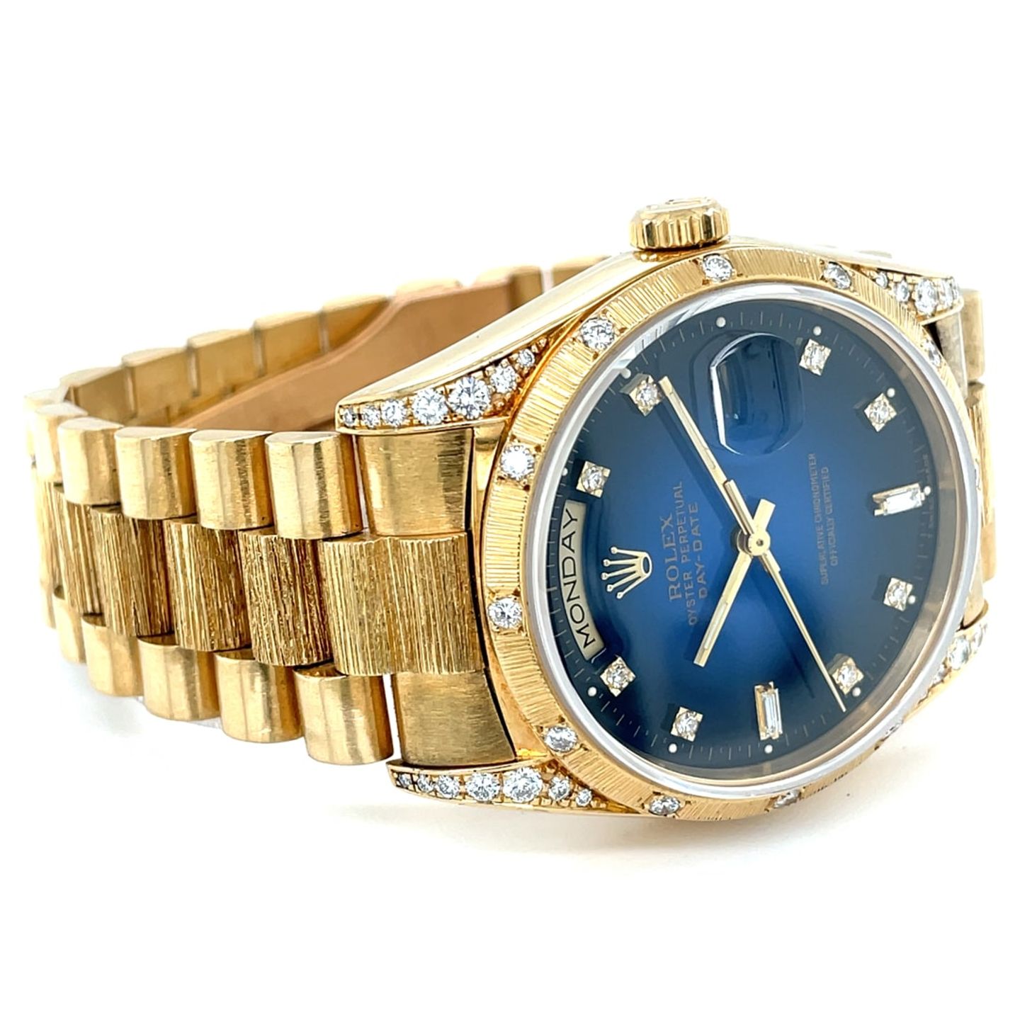 Rolex Day-Date 36 18338 (1991) - Blue dial 36 mm Yellow Gold case (3/8)