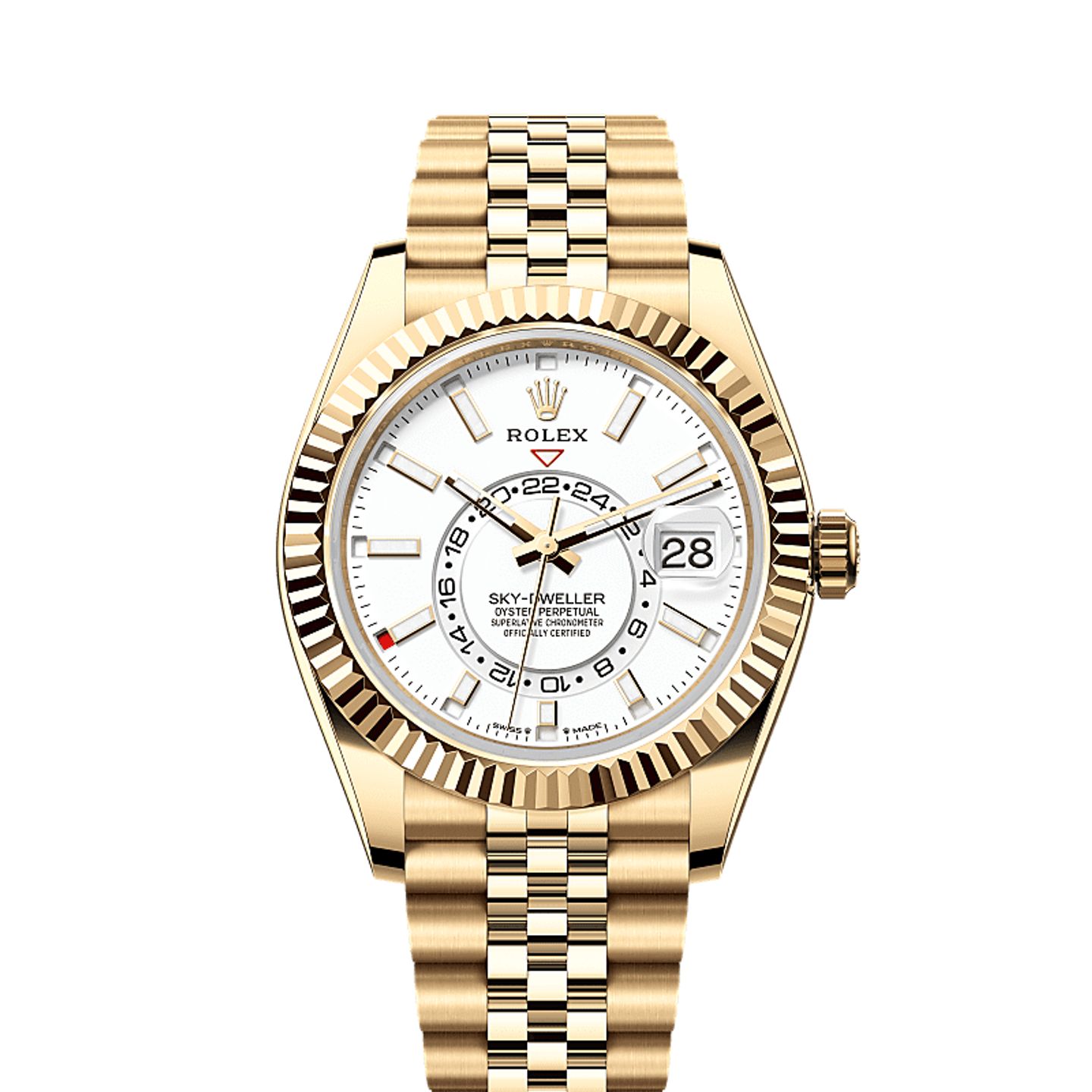 Rolex Sky-Dweller 336938 (2025) - Wit wijzerplaat 42mm Geelgoud (1/1)
