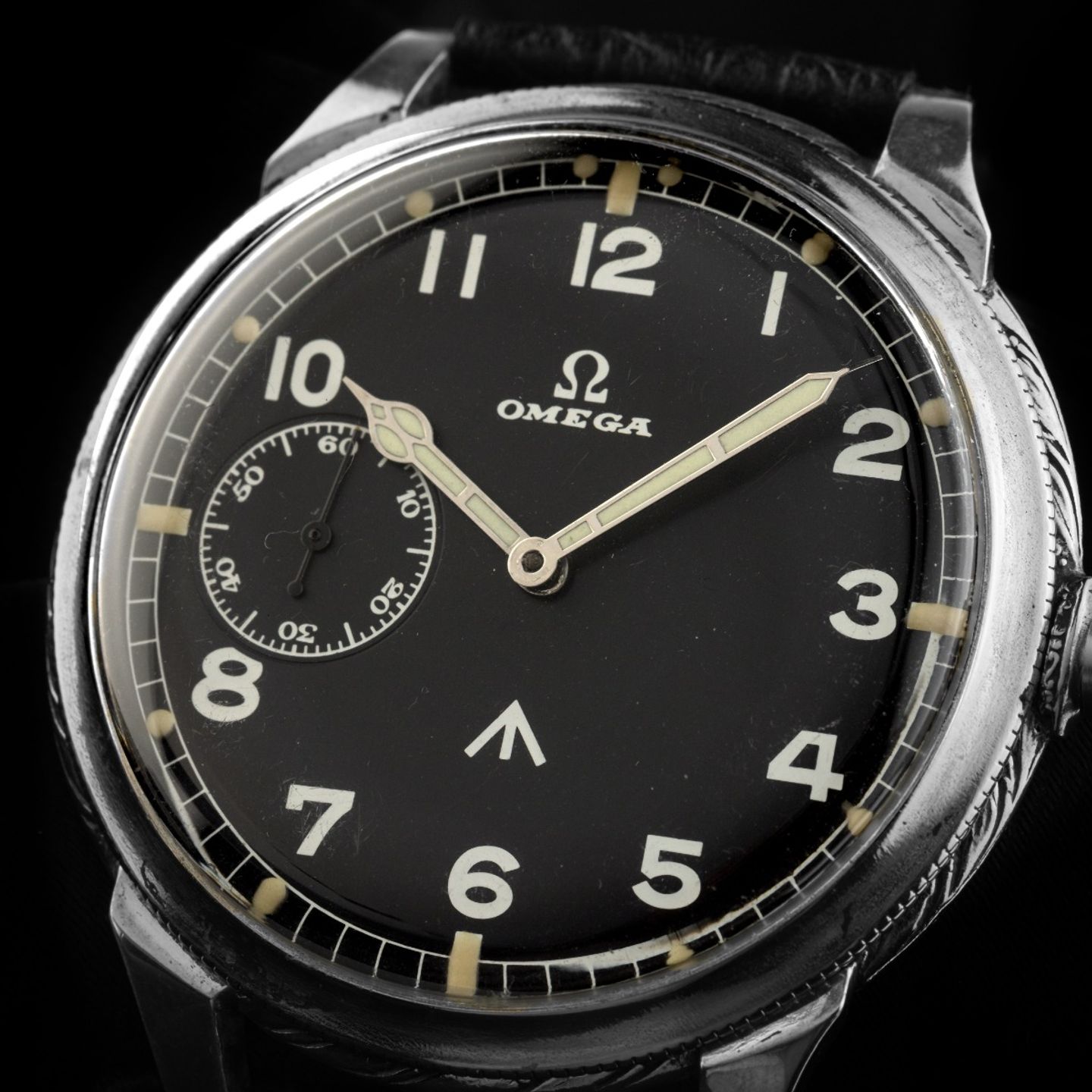 Omega Vintage Unknown (1945) - Black dial 48 mm Steel case (3/8)