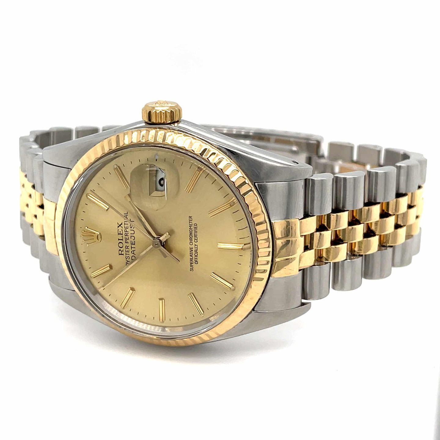 Rolex Datejust 36 16013 (1985) - Champagne dial 36 mm Gold/Steel case (7/8)