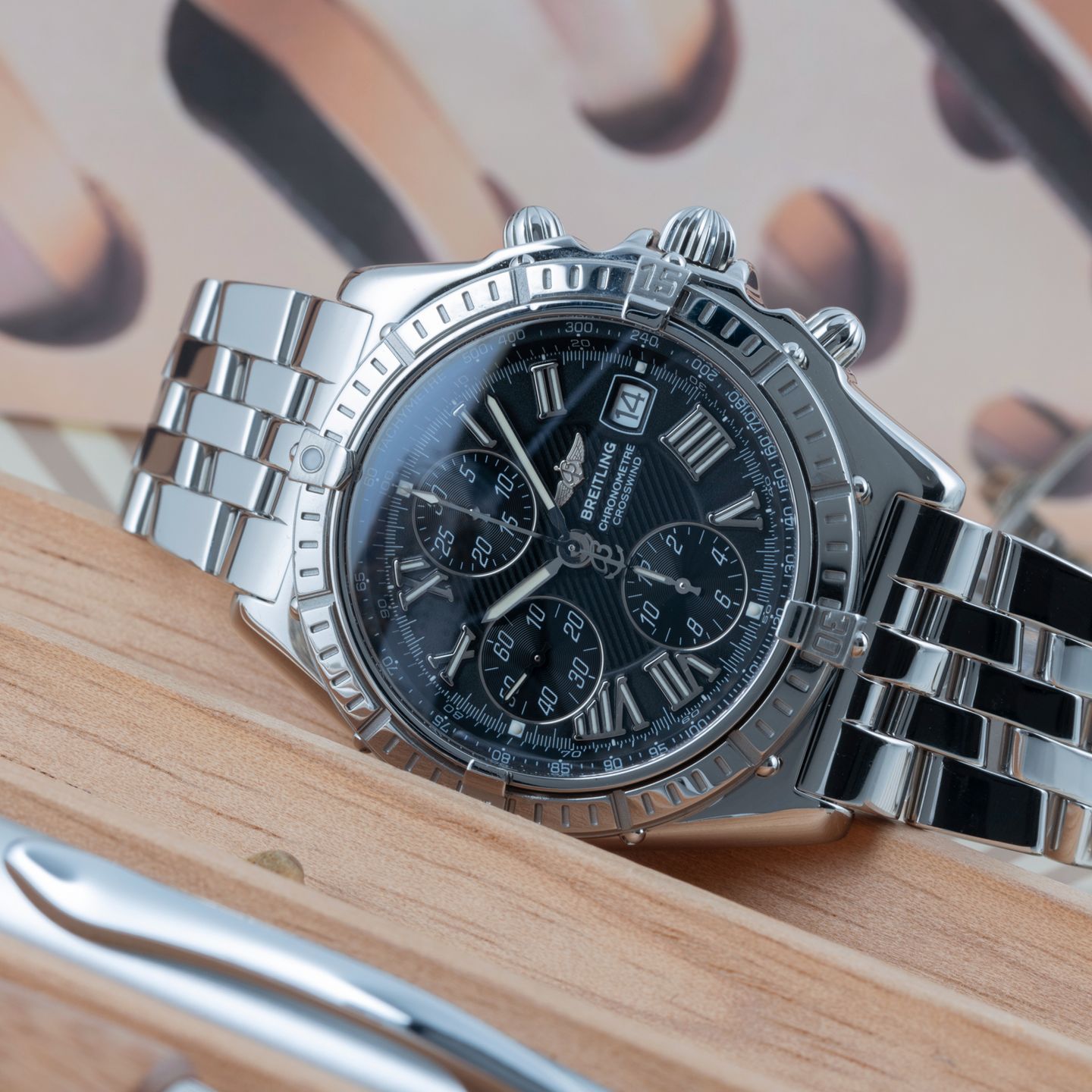 Breitling Crosswind Racing A13355 (Onbekend (willekeurig serienummer)) - Zwart wijzerplaat 43mm Staal (2/8)