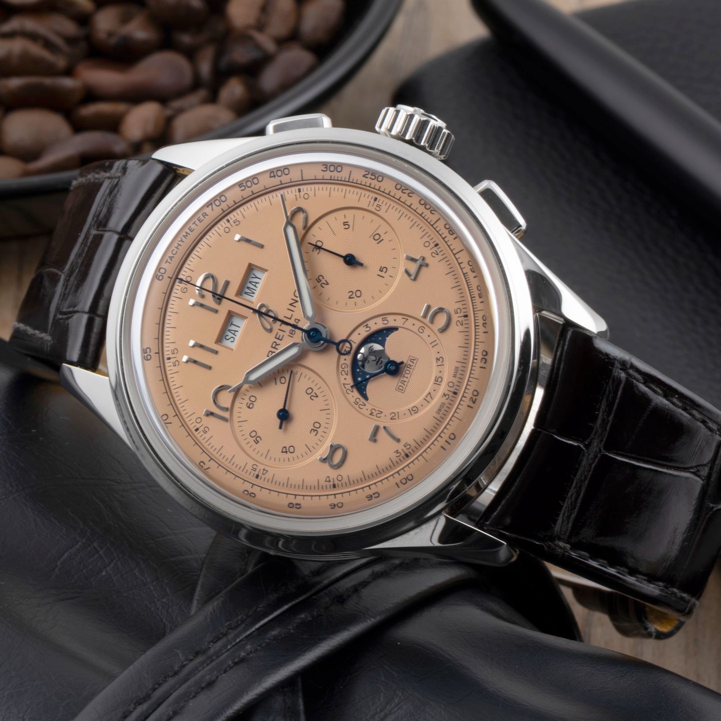 Breitling Premier B25 AB2510201K1P1 (Unknown (random serial)) - Red dial 42 mm Steel case (2/8)