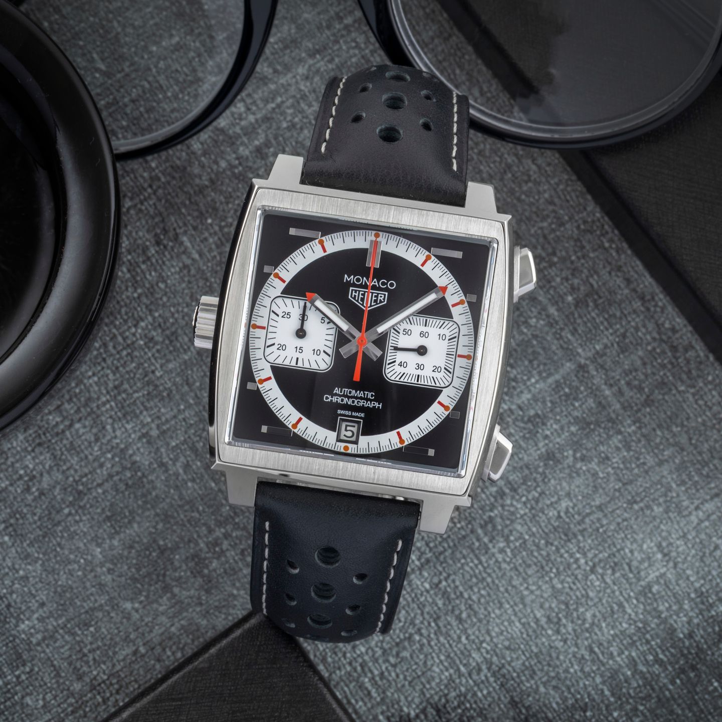 TAG Heuer Carrera Calibre HEUER 01 CAR201AA.BA0714 (Onbekend (willekeurig serienummer)) - Wit wijzerplaat 43mm Staal (1/8)