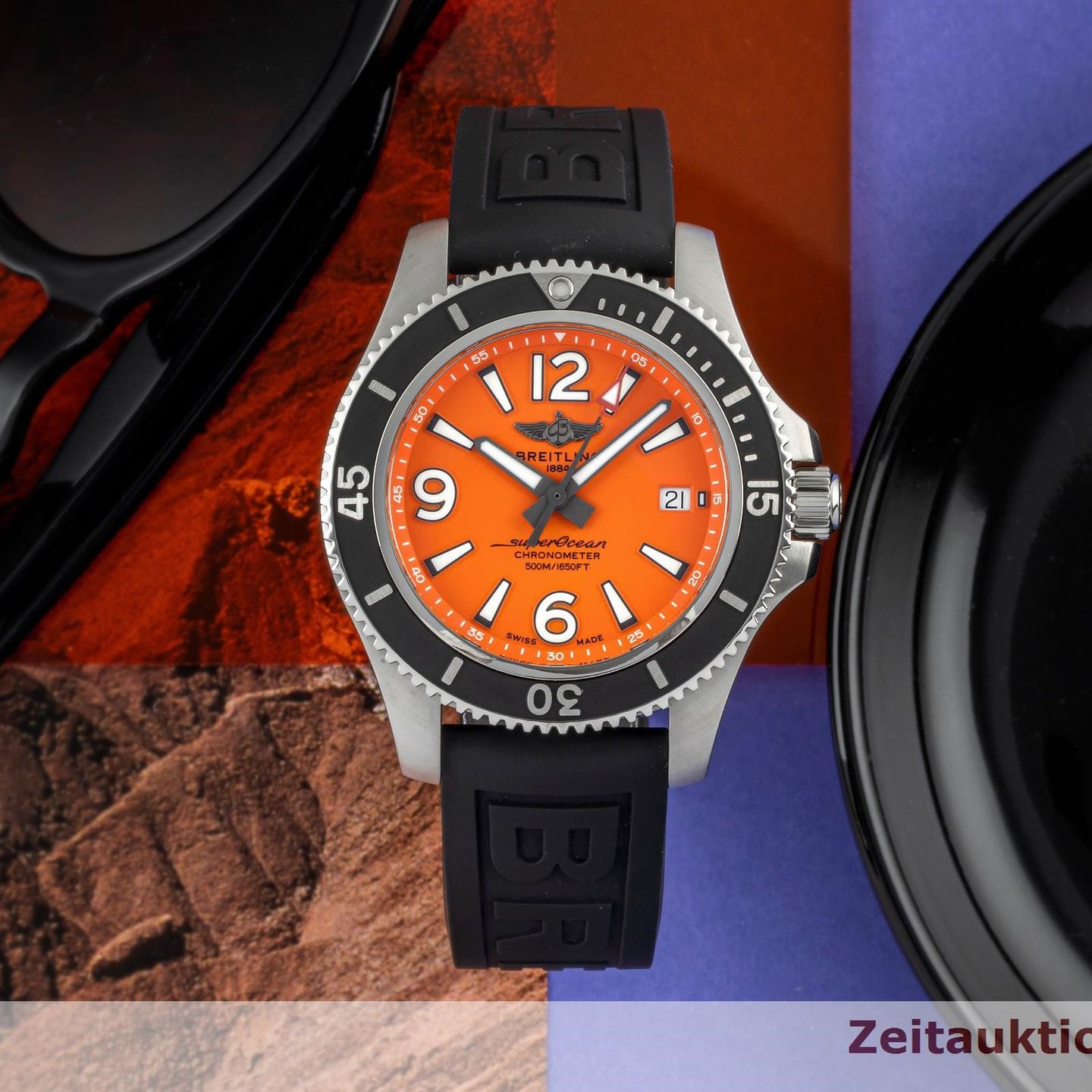 Breitling Superocean 42 A17366D7101A1 (2020) - Orange dial 42 mm Steel case (2/8)