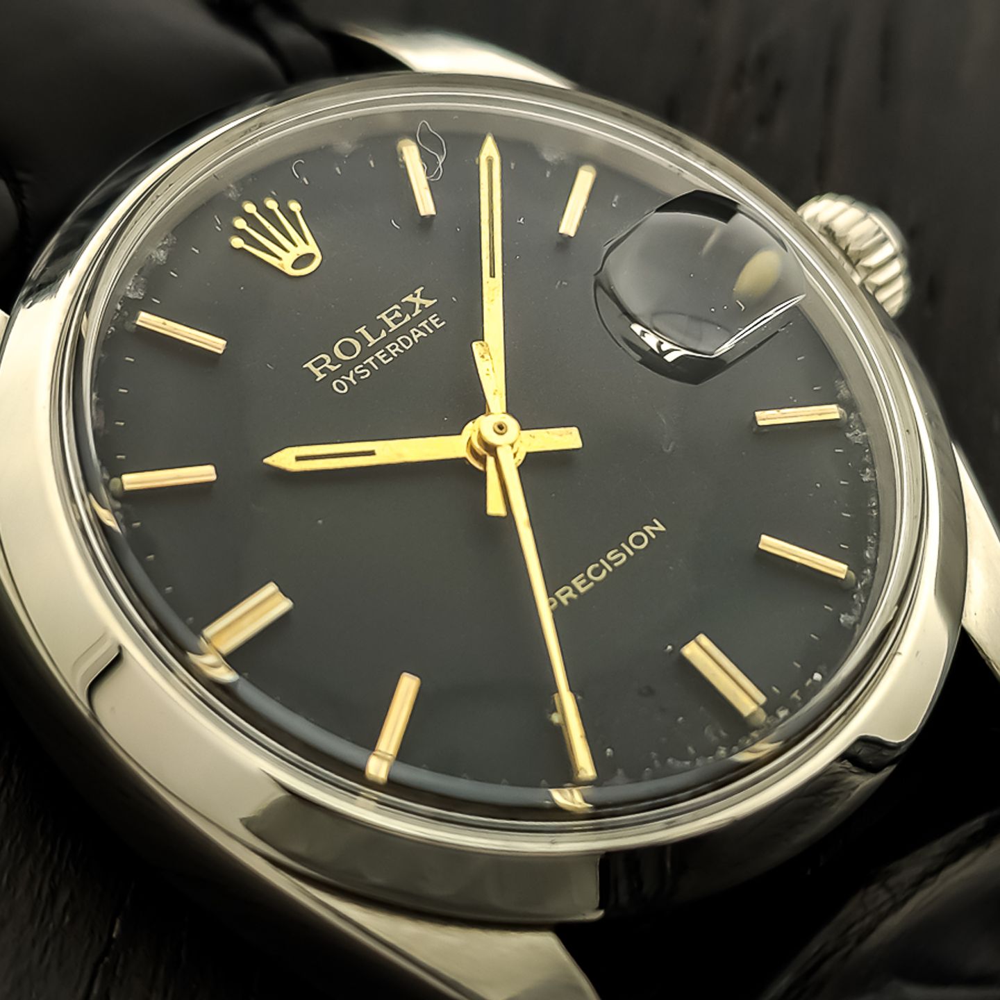 Rolex Oyster Precision 6694 (1972) - Black dial 34 mm Steel case (7/8)