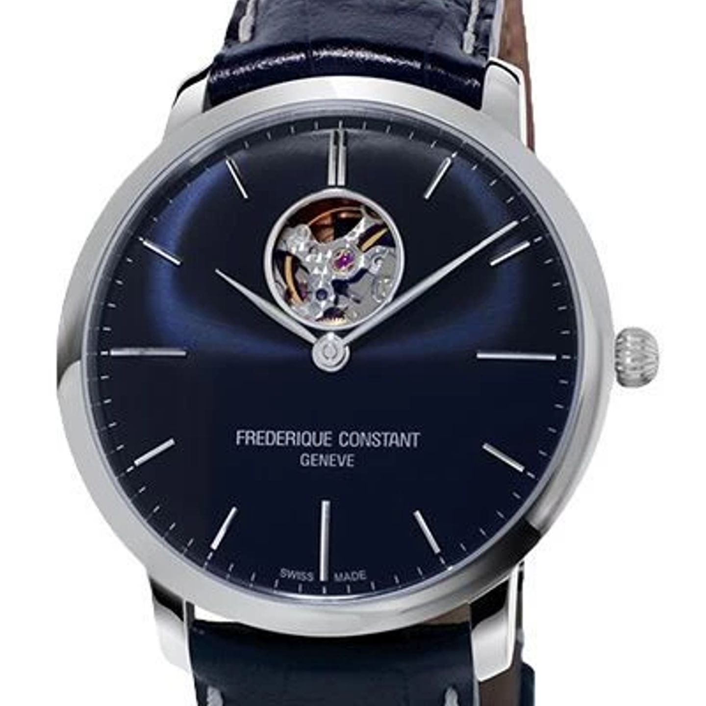 Frederique Constant Slimline Heart Beat Automatic FC-312N4S6 (2024) - Blauw wijzerplaat 40mm Staal (2/2)