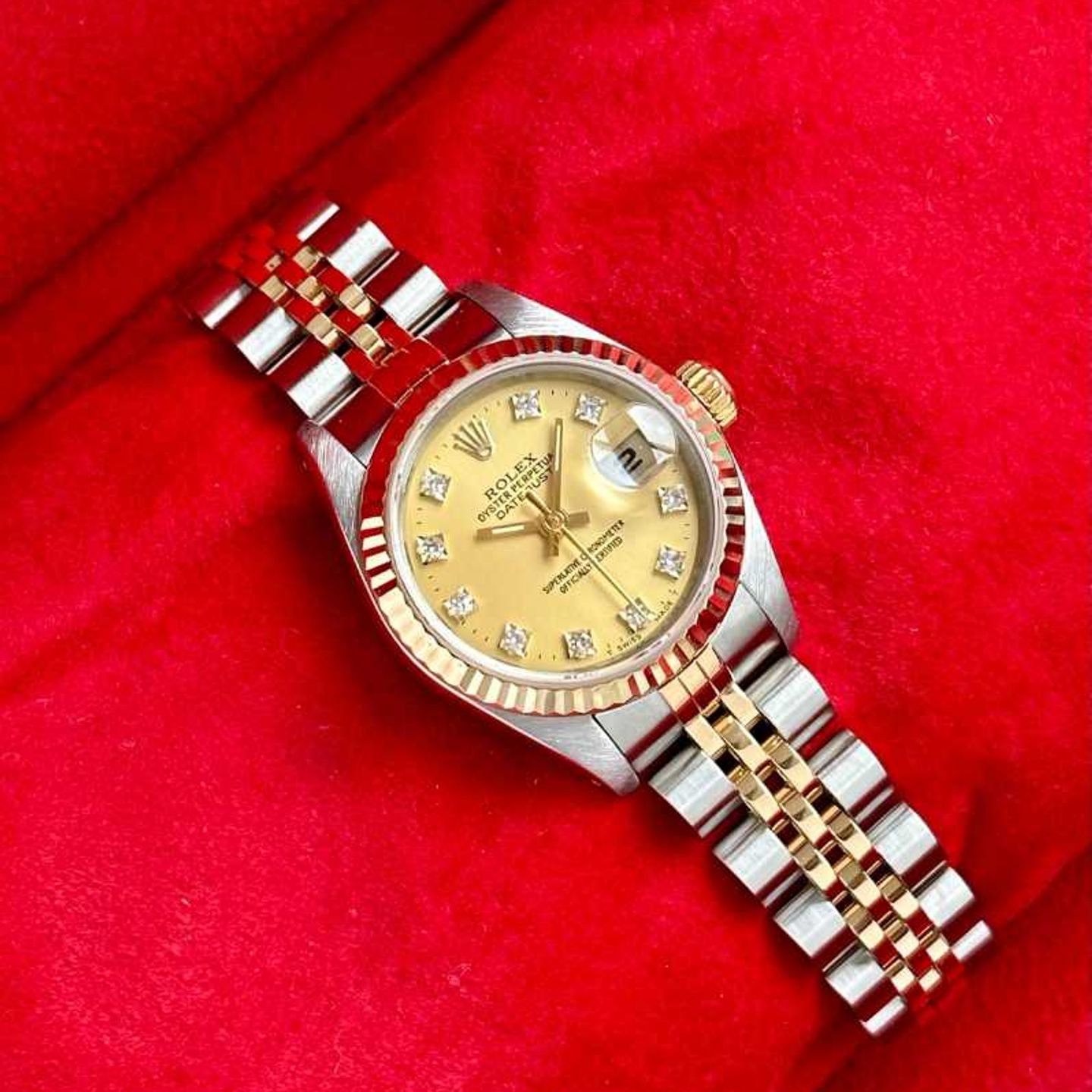 Rolex Lady-Datejust 69173G (1988) - Gold dial 26 mm Gold/Steel case (2/8)