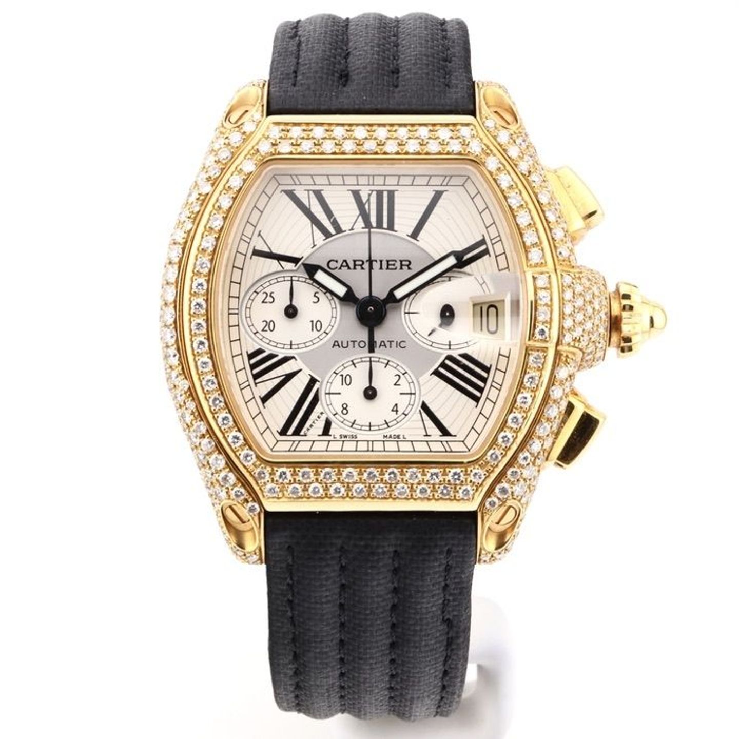 Cartier Roadster W62008Y3 (Unknown (random serial)) - White dial 38 mm Yellow Gold case (1/2)