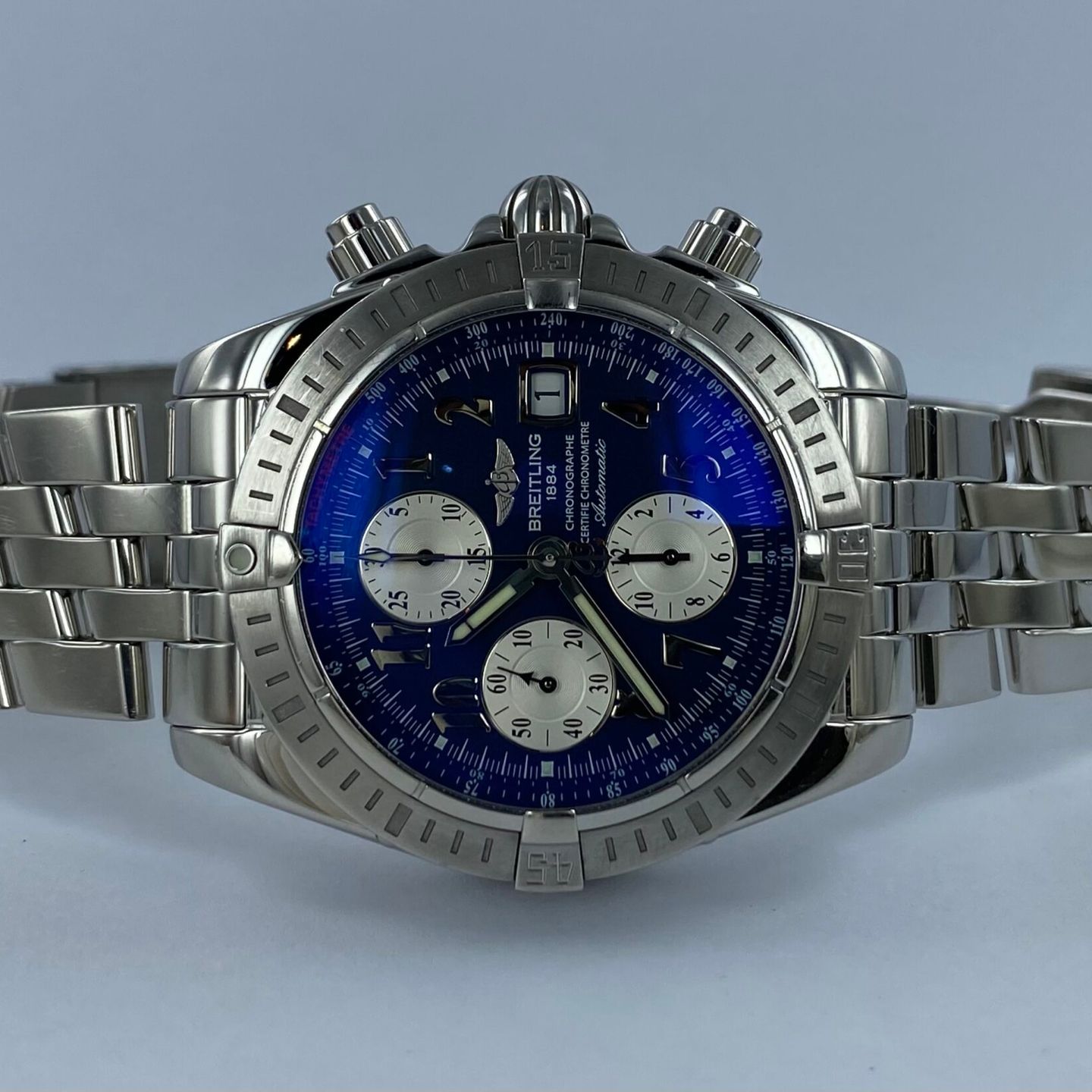 Breitling Chronomat Evolution A13356 (Unknown (random serial)) - Black dial 44 mm Steel case (1/8)