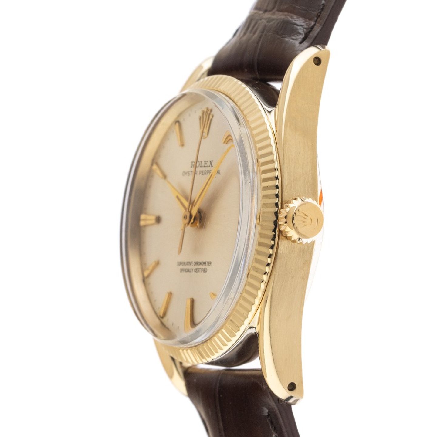 Rolex Oyster Perpetual 1011 (1965) - Zilver wijzerplaat 34mm Geelgoud (4/8)