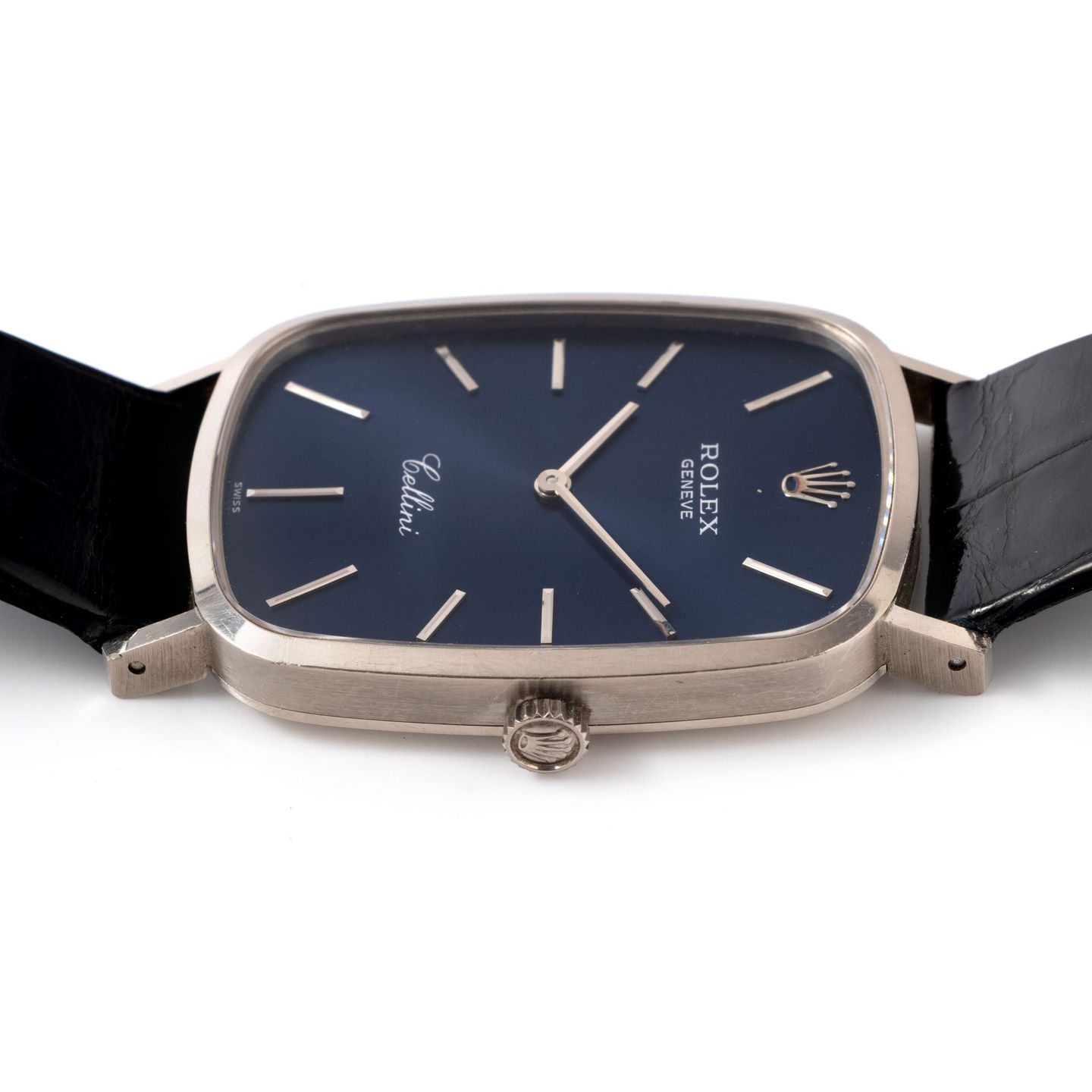 Rolex Cellini 4113 (1999) - Blue dial 26 mm White Gold case (6/8)