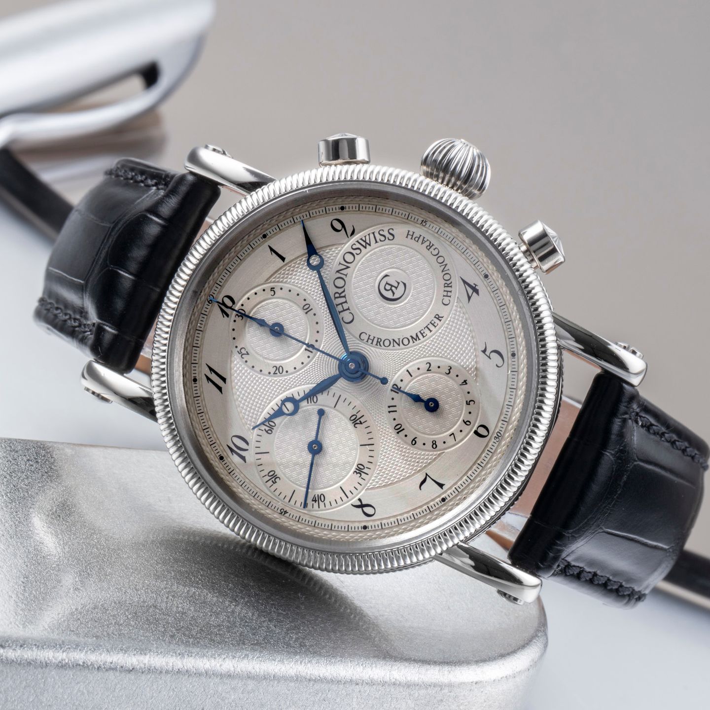 Chronoswiss Kairos CH-7523 (Unknown (random serial)) - Black dial 39 mm Steel case (2/8)