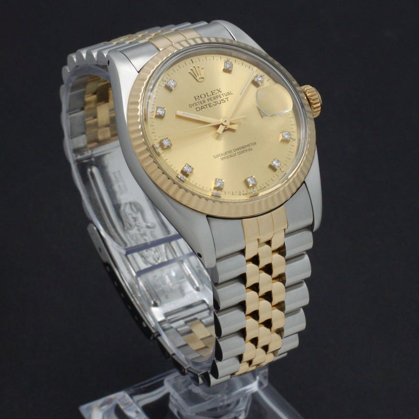 Rolex Datejust 36 16013 (1988) - Gold dial 36 mm Gold/Steel case (4/7)